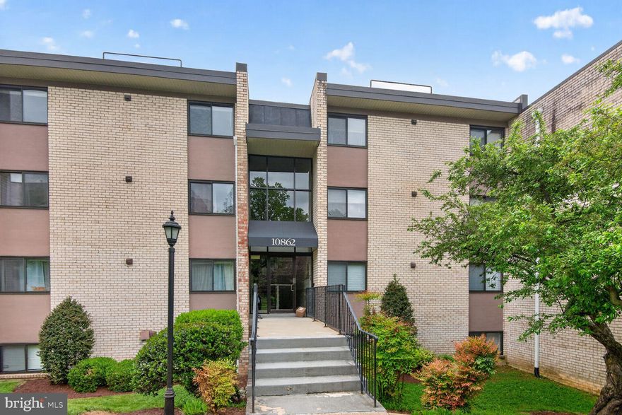 LOCATION, LOCATION, Location.  Prime central location in the heart of Silver Spring, with quick access to Metro, Shopping, Dining Out, Entertainment, Transportation, Georgia Ave, and 495!  Bright, spacious, and move-in ready—this beautifully updated 2-bedroom, 2-bath condo on the third level offers comfort, style, and convenience. The home features numerous recent upgrades, including brand-new carpeting and ceiling fans in both bedrooms, a new HVAC system (2023), new washer and dryer (2022), stainless steel dishwasher (2022), and a newer stainless-steel refrigerator (2019).  
The updated kitchen shines with granite countertops and a stylish tile backsplash, perfect for both everyday living and entertaining. Cathedral ceilings elevate the expansive living and dining areas, while floor-to-ceiling windows fill the space with abundant natural light.   Step outside to a private balcony—ideal for relaxing or creating your own cozy garden retreat. The entire interior has been freshly repainted within the past two years, giving the home a clean, modern feel throughout.    Enjoy easy access to community amenities, including a recently renovated pool just across the courtyard and a fitness center with updated equipment. This well-maintained condo is truly turnkey and ready for you to call home.