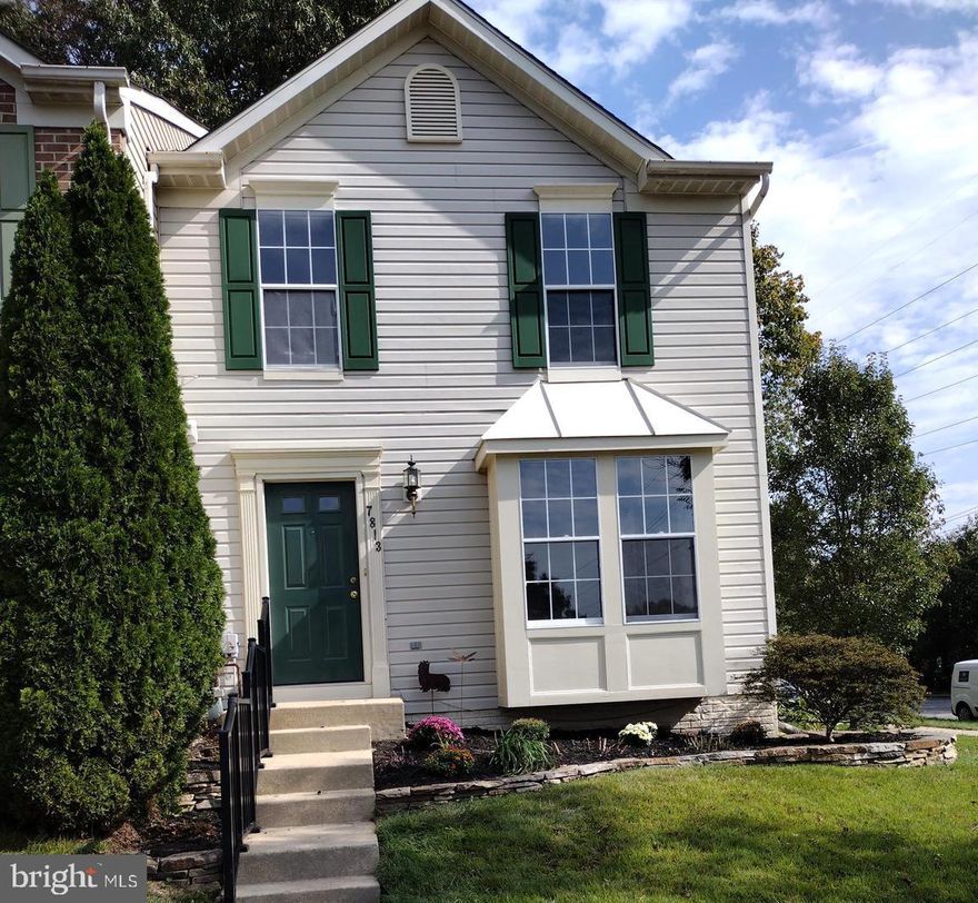 This impressive end of group town home has all the bells and whistles! The open concept main level has tiger-striped bamboo floors and features line of sight from the living room through the granite topped breakfast bar into the recently remodeled kitchen.  Gleaming granite countertops, upgraded cabinets and slate flooring, make this a heart of the home kitchen.  The living room  opens onto a spacious deck from which you can walk down to the massive ground level patio. This patio and backyard is privacy fenced and has a convenient storage shed.

The  primary bedroom has a cathedral ceiling, a private bath and a walk-in closet. There are two additional bedrooms and a second full bath on this upper level. The lower level offers a cozy family room with a fireplace, storage area and laundry.

The Fox Chase community  has everything you need close at hand, including a university based hospital, shopping  of every type, and restaurants galore. The convenient central location allows easy access to routes 97, 100, 2 and more. County recreation centers, entertainment and so much more provide the opportunity for an active and engaged lifestyle or hanging out in the quiet comfort of this home.
Additional photos will be forthcoming shortly