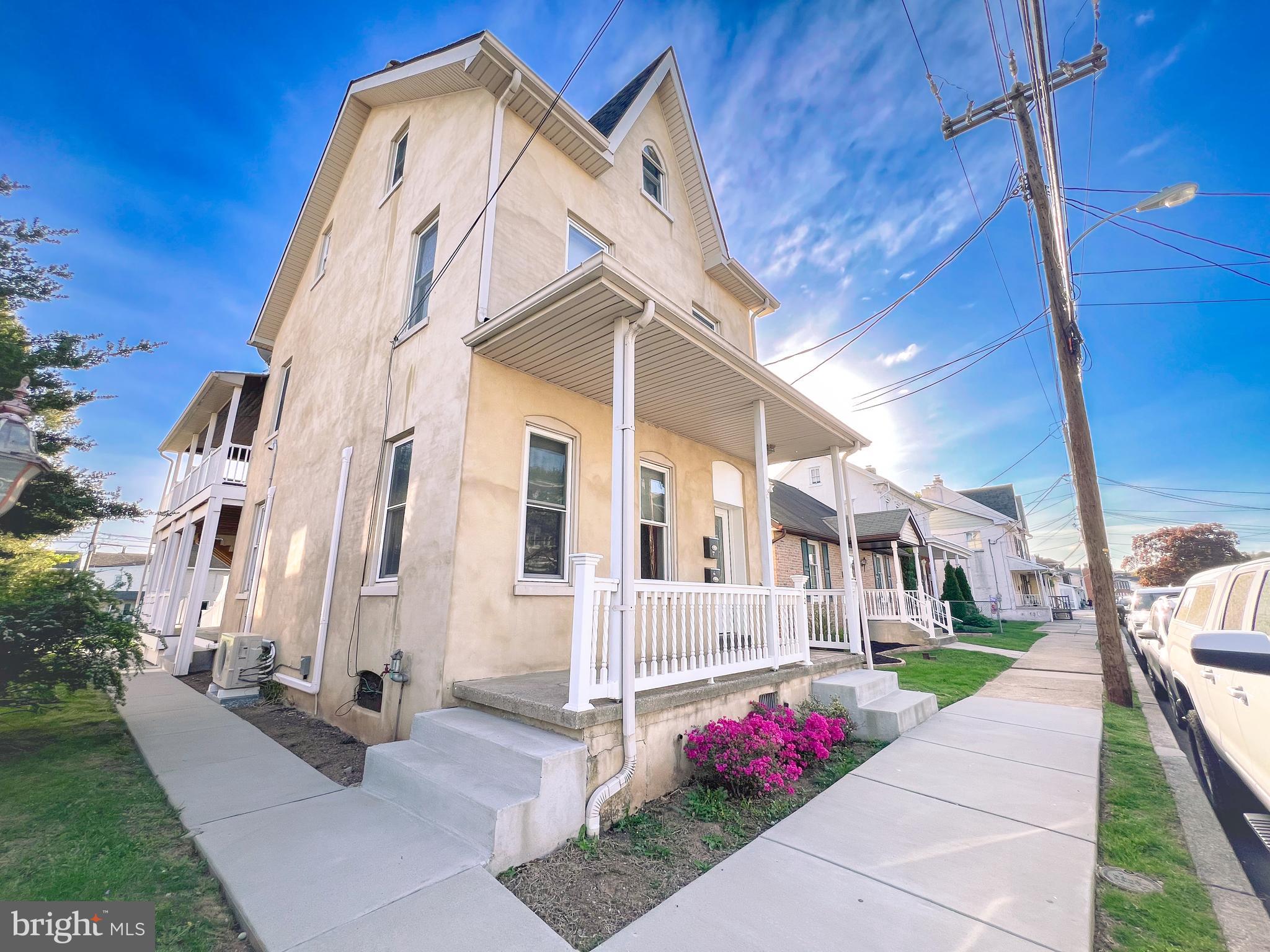 Welcome to this spacious and updated 1-bedroom, 2-bath first-floor unit in a charming Boyertown duplex—featuring private entry with a ramp for easy accessibility, a large deck, and two dedicated parking spots in the rear driveway.

Inside, you'll find just under 1,000 sq ft of living space spread across two levels, including a finished basement. The main floor offers a generously sized living room, a bright kitchen with plenty of cabinet space, a dishwasher, and a brand-new refrigerator, plus a newly updated full bath. The bedroom is tucked off the kitchen and features French doors that open wide for added charm and light.
Downstairs, the finished basement includes a second full bathroom, a laundry room with washer and dryer, and a bonus area that can be used for storage, a lounge space, or even a playroom.
Comfort year-round is ensured with brand-new mini splits, giving you customized heating and cooling in every room.
-No smoking
- Small dogs or cats considered on a case-by-case basis, with a one-time pet fee and a monthly pet rent.
Application requirements:

– Credit and background check
– Proof of income (3x monthly rent)

– First month’s rent + security deposit due at lease signing

- Tenant responsible for: electricity, water, cable/internet, and snow removal.
- Available now! Don’t miss this rare opportunity for flexible living in a quiet, convenient Boyertown location—just minutes from downtown.