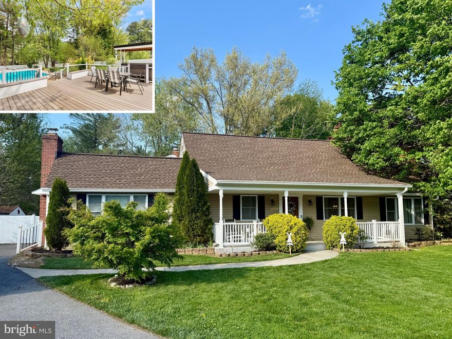 Just in time for summer, this beautifully maintained home sits on a landscaped half-acre lot framed by old growth shade trees with fruit-bearing apple and pear trees, fully enclosed by a brand new composite fence, featuring an in-ground pool with diving board, hot tub, 2-year-old composite pool deck, and a sunroom overlooking your private backyard retreat. Inside, the home offers nearly 3,600 square feet of finished living space, including 5 bedrooms and 3 full bathrooms, with hardwood floors throughout the main and upper levels and two wood-burning fireplaces adding warmth and character. The updated kitchen features brand new appliances and opens to an inviting open-concept living and dining area anchored by one of the home’s two fireplaces. The main level includes the primary suite with an en-suite bathroom and separate access to the backyard, along with two additional bedrooms, a full guest bathroom, and a light-filled sitting room perfect for unwinding after a long day. Upstairs, you’ll find two additional bedrooms and a full bathroom, ideal for guests or home office options, with ductless mini-split systems providing efficient and comfortable climate control. The expansive 1,200 square foot finished walkout basement offers flexible space for recreation and guests. Major system updates provide peace of mind, including a 50-year roof (6 years old), brand new water heater, fresh paint throughout, and three heat pumps all replaced within the last 3 years, including two ductless mini-split systems serving the upper level and a separate heat pump with oil backup servicing the main and lower levels. Additional highlights include a welcoming front porch, oversized shed for extra storage, and a location within walking distance to the elementary school. From the moment you arrive, it’s clear how well this home has been cared for, offering a rare combination of space, upgrades, and outdoor amenities—this one will not last.