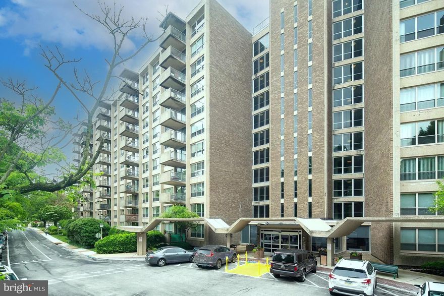 Fantastic opportunity to make this wonderful community your home.  Bright 10th floor unit  with pool,  park and city views!! Spacious 1 bedroom 1 bath, huge closets.  Condo fees cover amenities, most utilities, doorman, security ,  shuttle bus  and more.  Lively tenant activities, game room, parking . Minutes to public transportation and shopping.  This unit is being sold as is.  Seller will not make repairs.