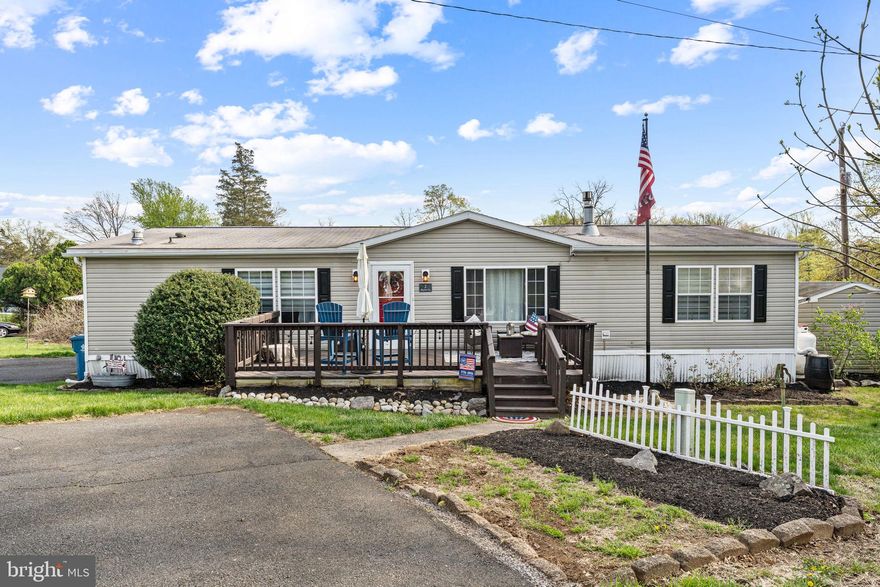 Welcome to 2 Skyview Dr.  Walking into this 1,500sq ft home in the Melody Lakes Community feels like home. This updated and well-maintained ranch style home has a large formal living room with a gas fireplace, a bright eat-in kitchen with an island, and a dining room that brings all the living spaces together. There is nice wood floors in the living areas and kitchen with carpets in the bedrooms. All of the bedrooms are a generous size. The primary bedroom provides good space and features its own en suite bathroom and dual closets. Outside, you'll find a storage shed, and two paved driveways, giving plenty of space for parking, a covered side porch entrance and a deck off the front entrance that is great for entertaining. The home is conveniently located minutes from shopping, dozens of restaurants, and several major roadways, including 309, 78 and the PA Turnpike. Community features, miniature golf, "Chip and Putt". and a community pool.  *There is a monthly lot rent of $971, and purchase requires park approval.