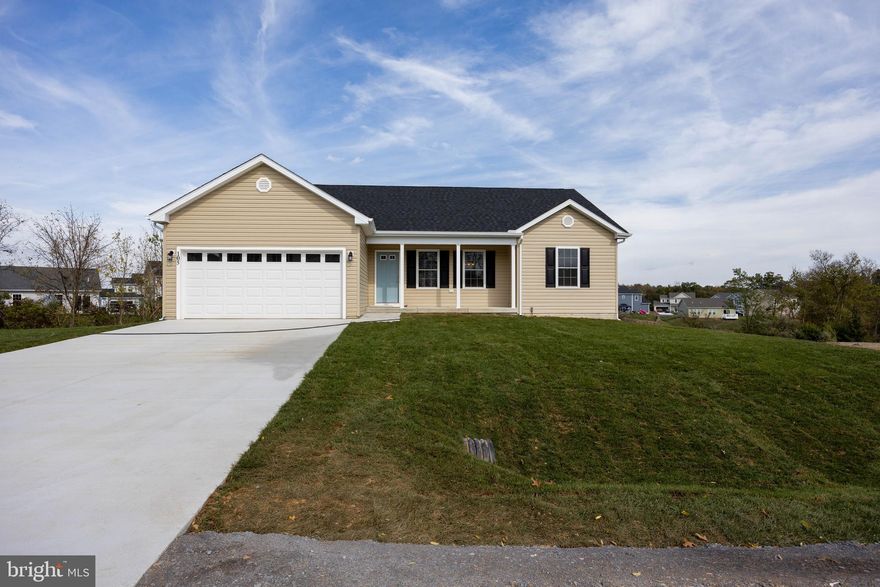 Buyer may select all of the exterior and interior finishes. Spacious open living concept ranch home.  Energy efficient 2 X 6 walls.  Large primary with tray ceiling, recessed lights and ceiling fan, walk in closet, primary bath with ceramic flooring, oversized seated tiled shower with glass doors. Kitchen features an Island, granite tops, stainless appliances, soft close cabinets and LVT flooring in the main common areas.  Access from kitchen to a 10 X 12 deck with vinyl rails. Full unfinished basement with  window and exterior access.  Rough plumbed for a future full bath.  Two car garage is fully dry-walled & insulated with garage door and openers. Compare our STANDARD FEATURES to other builders.    Located in a family friendly community close to schools, shopping and commuter access.  As with all new construction, Purchasers pay transfer taxes. Some photos may show options that are available but not standard in base pricing, consult agent if questions. September/October delivery. Builder is offering $5,000 in closing costs when using preferred lender plus up to $2,000 from Byron Reed, Integrity Mortgage.