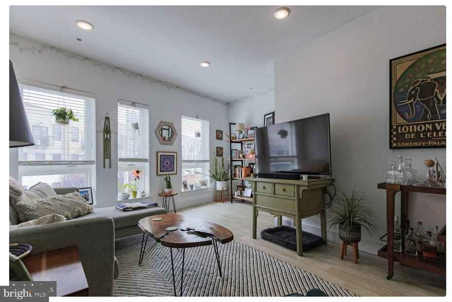 Welcome to 1412 Frankford Ave #1 (2F)!  This stunning 1 bedroom / 1 is located on the 2nd floor with east and western exposures. Enter into the open floor plan brimming with sunlight from large windows. Hardwood floors, recessed lighting throughout the space giving a modern feel. The kitchen has all white cabinetry with white subway tile backsplash with all new stainless steel appliances. The bathroom offers a dual sinks, large glass shower, tile flooring, and bright clean finishes. Ceiling fans for extra comfort in the bedroom. In unit laundry and central air conditioning as well!  All units also have really great noise dampening windows. Right in the heart of Fishtown next to all of the hot spots and directly next to City Fitness. Conveniently Generally, first month and one month security deposit due at lease signing. Pet's welcome for additional fee! Tenant pays flat $35/month for water and electric/internet.