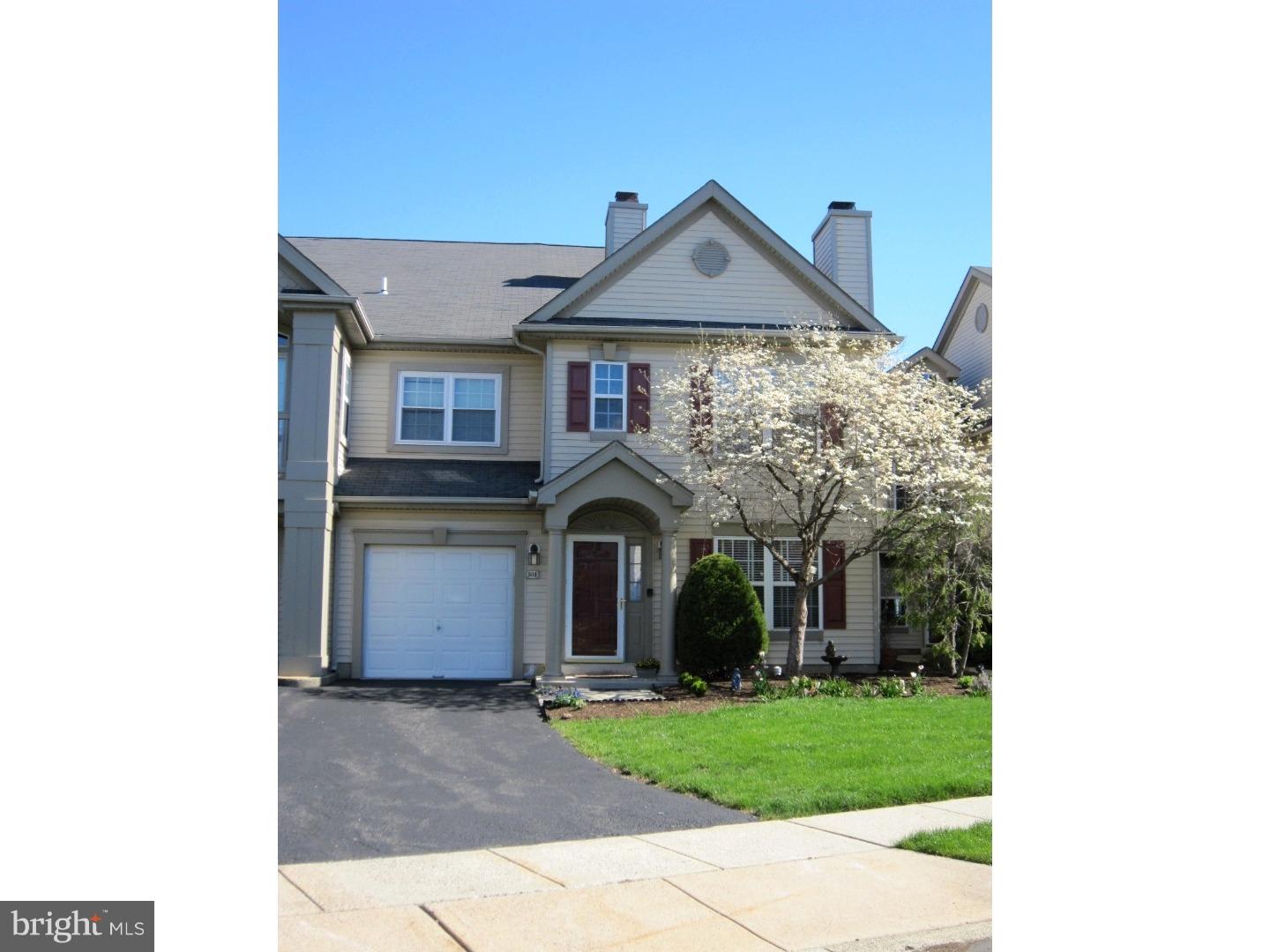 Spotless home in move-in condition. 2-story condo in highly desirable Country Crossing and Central Bucks School District. Foyer with hardwood floor, neutral carpet in LR with gas fueled fireplace. Open floor plan leads to DR with upgraded lighting and neutral carpeting. Kitchen offers Breakfast Bar with generous amount of white cabinets, porcelain sink with garbage disposal, DW, stove and refrigerator as well as recessed lighting and under the cabinet lighting. There is a large pantry closet. Conveniently located Powder Room. Upstairs is the Main Bedroom Suite featuring vaulted ceiling and lighted ceiling fan with private Bath as well as a large walk in closet part of which is currently being used as a handy Office/Nook. The Second Bedroom has ample closet and use of the Hall Bathroom. Nicely decorated too! Second floor Laundry means no more lugging laundry baskets. One car garage with garage door opener has built in shelves for lots of storage and inside access to home. Custom window blinds throughout.