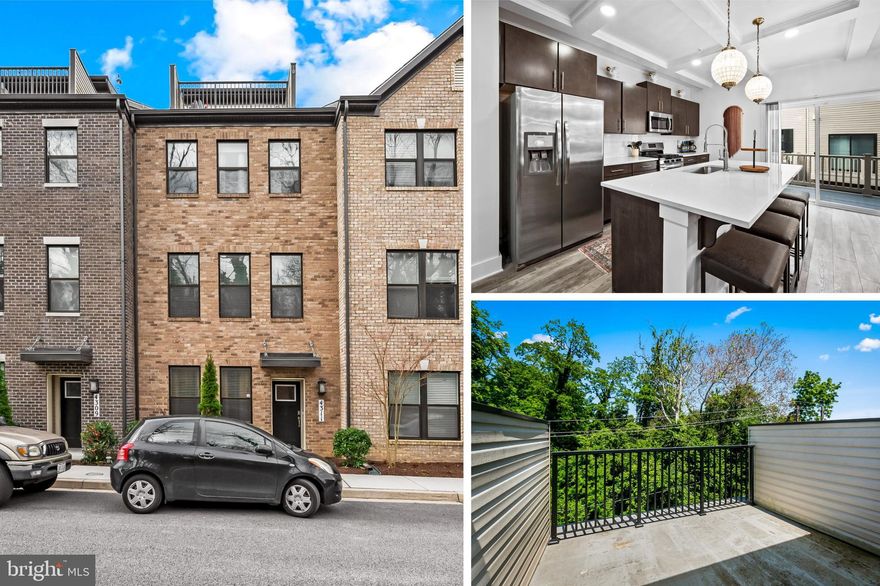 Introducing a rarely available 4-LEVEL townhome in Roland Heights, one of Baltimore's newest neighborhoods. Built in 2019, this stunning 19-ft wide home is just like new and loaded with exquisite cosmetic updates. Unlike many other homes in the neighborhood, this home faces Medfield Heights Park and is only a short walk to The Avenue in Hampden, the Union Collective, Woodberry, and Roland Park. The 1st floor presents a bedroom with an ensuite full bath and mini kitchenette. A stunning board and batten stairwell leads you up to the main level. More tasteful cosmetic updates have been made on the open floor plan main level, such as the continued board and batten accent wall in the dining room, coffered ceilings, wooden slat accent wall with a built in electric fireplace in the living room, and eloquent light fixtures. The modern kitchen is a true centerpiece, featuring a 7-ft long quartz island, stainless steel appliances, a pantry, and ample cabinetry for storage. Just off the kitchen you can step outside onto your 6x18 ft deck, perfect for grilling or your morning coffee. On the 3rd floor, you'll discover 3 well-appointed bedrooms, along with 2 full baths with updated floor tile and side by side washer/dryer. The primary bedroom is complete with another eye catching board and batten wall, an ensuite bathroom, upgraded lighting fixture, and walk-in closet. A unique feature of this home compared to others in the community is that it offers a 4th level loft (noted as the 5th bedroom) and rooftop terrace, a perfect place to entertain or relax and unwind. This property is zoned for Medfield Elementary, which is just 2 blocks away and just around the block is a 10-acre park with baseball diamonds, a basketball court, and playgrounds. Don't miss out on this unique opportunity for your not-so-average recently built home with all of the convenience the neighborhood has to offer!