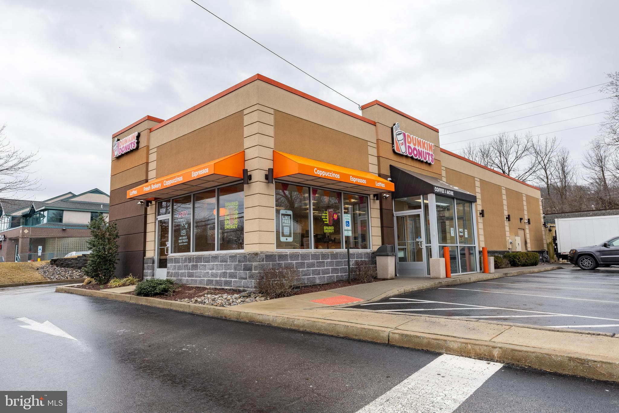 Excellent commercial opportunity to purchase a single tenant absolute NNN leased asset occupied by Dunkin Donuts since 2006. Tenant is in their 2nd renewal term, with 2 additional renewal terms through 2036. This property is situated on 20,410 square feet of land and contains approx. 2,640 square feet of net leasable area with drive-through. The Tenant has a land lease with Norfolk RR for a small portion of land in the rear allowing the ability for the drive thru on the property. Located at 210 W. Lancaster Avenue in East Whiteland Township, this property sits right along a busy stretch of business Rt.30 in Malvern across from major retailers such as Giant Foods, Dollar Tree, Wine & Spirits, etc. This is a rare opportunity to acquire a stand along single tenant absolute NNN leased investment occupied by one of the most recognizable coffee brands in the world.
Since 1950, the number of Dunkin’ Donuts restaurants has increased to more than 12,000 worldwide, with locations in 45 countries. The company serves approximately 1.9 billion cups of hot and iced coffee every year, with standards for coffee excellence that are among the best in the industry. Over the long-term, the company plans to more than double its U.S. presence, which will put the total number of restaurants above 17,000.
