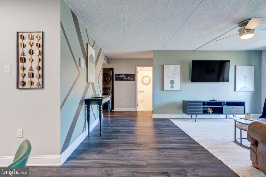 Welcome to Unit 6E, a stunning 2-bedroom, 2-bathroom condo nestled on the sixth floor of the highly sought after Crum Creek Valley community. Freshly painted and beautifully styled from top to bottom, this thoughtfully renovated condo offers modern upgrades, gorgeous natural light, and peaceful views of Crum Creek that make every day feel like a retreat. Perfectly located offering easy access to 476 and I-95 and just minutes from the vibrant towns of Swarthmore and Media, both brimming with charming shops, great restaurants, local trains to Philadelphia, farm markets and community events.  

Newly replaced wood floors greet you at the door and carry you seamlessly through the foyer, hallway, kitchen, living room, and dining area. The sun-drenched living room opens through sliding glass doors to your own private balcony, an ideal spot for morning coffee or winding down as the evening settles in.

The sleek, modern kitchen is designed to impress, with brand-new appliances, generous cabinetry, and a polished aesthetic that's as functional as it is beautiful. The primary bedroom is generous, featuring double closets and a fully renovated en-suite bathroom complete with a walk-in shower, stainless steel accents, and elegant sliding glass doors. The second bedroom is equally spacious and well appointed, with a large closet to keep everything in its place.

Rounding out this exceptional home are a new stacked washer and dryer, a front entry closet for easy organization, and a coveted indoor assigned parking spot, a rare find that buyers will truly appreciate. The building is secure and well-maintained, with a mail center and package area for added convenience.

Located in the award-winning Wallingford-Swarthmore School District, Crum Creek Valley holds Gold Star Community, a testament to the pride and care that defines this neighborhood. For just $580 per month, residents enjoy an impressive array of amenities including a sparkling outdoor pool, tennis court, snow removal, landscaping, and full exterior and common area maintenance.  Don't miss your chance to own this beautifully styled, move-in-ready gem in one of Wallingford's most beloved communities.