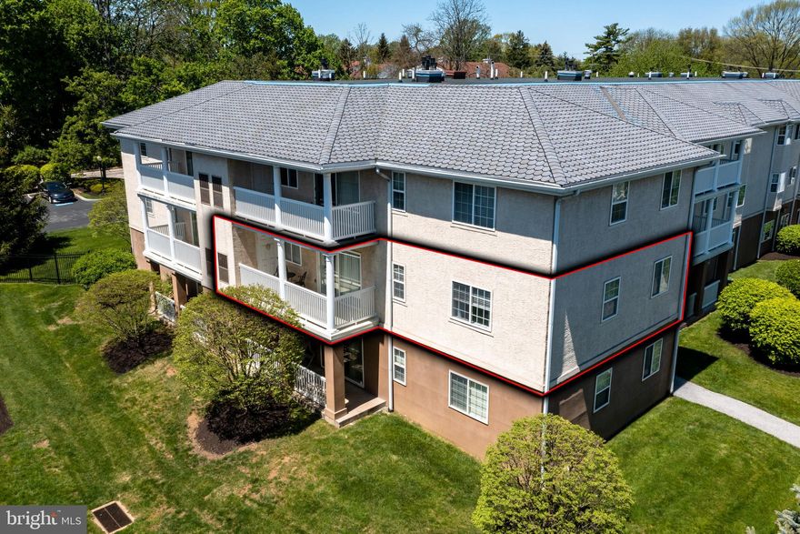 New Listing in this popular and coveted 55+ Paoli Point neighborhood.  Ideal location - less than 1 mile to the Paoli Train Station, shopping, restaurants, and conveniences. This 2 Bedroom, 2 Bath Condo is an end unit on the second floor. The building is secured with a keyless entry pad and has elevator service. This unit is in the same building as the community amenities - exercise room, TV room, kitchen, dining facilities, library, billiards table,  large living room with a fireplace, game area,  as well as access to wifi.  Enjoy the outdoor community pool and putting green as well. You’ll love the regularly scheduled social activities. Enter this corner unit  into the large Living Room  with a Gas Fireplace.   There is a sliding door to access the patio, which  gets sun and shade. The adjacent Dining Area opens to the Kitchen. The in-unit laundry room is right off of the Kitchen. The Primary Bedroom is bright and spacious with large closet and a Bathroom with bathtub with grab bars for safety and convenience, vanity, and window for natural light. The Second Bedroom has large windows.   Second Full Bath in hall has shower stall. The hall features 2 additional closets with ample storage space.