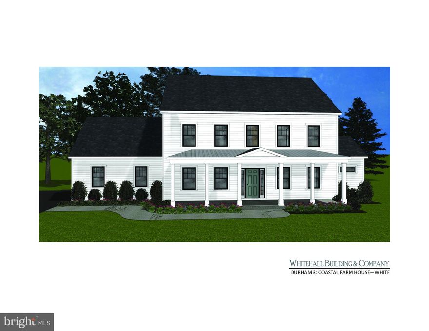NEW CONSTRUCTION custom home to be built on 6 acres! Great location to enjoy the peaceful country-like surroundings and still have close proximity to Annapolis/DC/Balt and surrounding areas!  Whitehall Building & Company's Durham 3 Coastal Farm House Model offers over 3000sq' of custom designed living space with 4 bedrooms on the upper level & optional 5th master en suite on the main level. Other standard features include wood floors, front porch, ceramic tile in baths, granite counter tops, maple cabinets, kitchen appliances, fireplace and a two-car garage.     House would sit up near the front of the lot with a walk out basement in the rear.   The lot slopes down in the back. Build at the base price with the standard floor plan options or work with the builder and design your own home for this building footprint.  Visit Whitehallbuillding site for further info.  $10,000 toward custom selections for the buyer for working with the builders construction perm financing lender and title company.  Construction-Perm financing is required and VA Construction-Perm is possible.  ***The interior house photos represent examples of the builder's construction.***