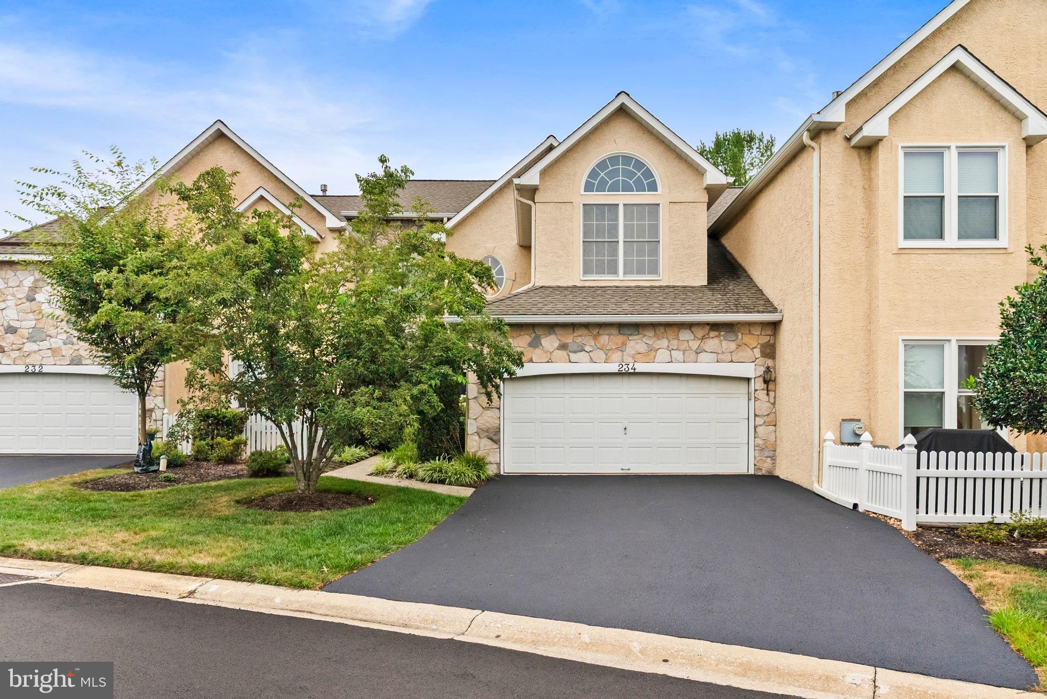 This lovingly maintained carriage house in the desirable Blue Bell Country Club has been freshly painted and has a BRAND NEW HVAC! You will find 3 bedrooms, 2.5 baths plus a loft that can be used as a 4th bedroom or office which is not often available in the carriage houses. This home boasts an inviting open floor plan complemented by hardwood floors throughout the first level, creating a warm and welcoming atmosphere while providing ample space for relaxation and entertainment. The primary suite is a retreat in itself, featuring two expansive walk-in closets and a luxurious bathroom equipped with a double vanity, jetted tub, and stall shower. Two additional bedrooms and a full bath complete the second floor. A large deck out back provides an ideal setting for outdoor gatherings. The property also includes a two-car garage, finished basement, and plenty of storage space. Embrace the charm and comfort of this exceptional home in a community that offers a blend of elegance and convenience. Stucco has been remediated! The community center, one of the benefits of living in the Country Club community, is a short walking distance from the house and provides home owners with multiple pools, tennis courts, pickle ball courts, playground and gym. Also conveniently located near public transportation, excellent restaurants and shopping as well as being located in the highly rated Wissahickon school district. Schedule your tour today! Don't miss out on this fantastic opportunity to make this home yours!!