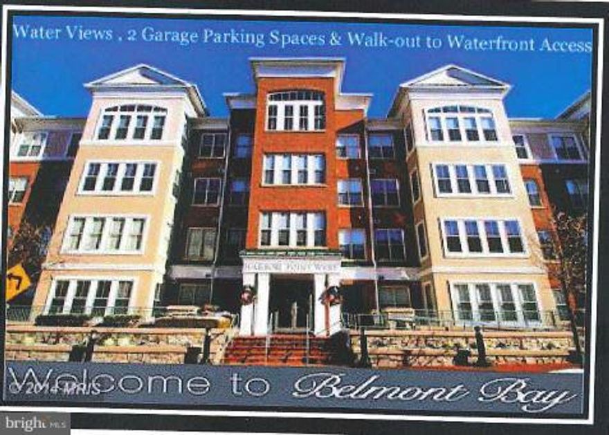 8 MILE TO FORT BELVOIR! Waterfront property w/ water views from bedroom & sunroom window seat! LR w/ fireplace *Neutral carpet* FAB GRANITE,MAPLE CABS & STAINLESS! * 2 garage spaces under ground,gym,1 Mile to VRE,Pool* Must have good credit & no smoking* EZ ACCESS to 1-395 & RTE1,Move in fee $400 owner will be pay, Sentrilock outside has lobby access code to get in,