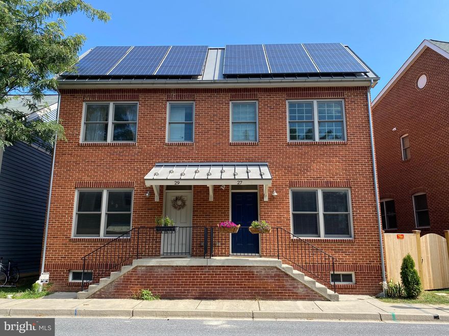 In the heart of Frederick, just blocks to restaurants, shops, parks and the Marc train with all of the modern conveniences you love including a beautiful open floor plan with geothermal heat and air for efficient affordable comfort, 9 foot ceilings, gleaming wood floors, 42" cabinets, granite counters with tons of prep space, upgraded appliances, gas cooking , 3 finished levels. 2 bedrooms with private baths on the 2nd floor and a 3rd bedroom (with egress window) and full bath in the basement.  Full size washer and dryer, gas fireplace, and a fully fenced yard that leads out to 2 private parking spaces. Water/sewer and trash are included in the rent. Available 02/10/24, no pets. Strict income and credit score requirements.