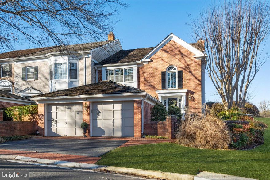 Introducing 9421 Turnberry Drive, a stunning turnkey townhome in the highly coveted Avenel community. Perfectly positioned on a premier corner lot, this home offers views of the renowned TPC Potomac golf course. Avenel’s resort-style amenities include tennis and pickleball courts, pools, security patrol, and professional landscaping. The Avenel park features a playground, athletic courts, and open fields for recreation.
A two-car garage with a rear door provides convenient access. Step inside to a grand two-story foyer with a striking sunlit window wall—just the first of many impressive features. The expanded kitchen flows seamlessly into a serene brick courtyard, creating an ideal space for private indoor-outdoor living and entertaining. A home generator is included.
This expansive home offers the perfect blend of luxury and functionality. With 3 bedrooms,  3.5 baths, and a main-level office, it’s designed for a dynamic live-work-play lifestyle.
Upstairs, the second level features two bedrooms and a luxurious primary suite. You may never want to leave this retreat, which boasts a vaulted ceiling, two walk-in closets, and a spa-like en-suite bath. Step onto the covered balcony, complete with built-in heaters, for a peaceful morning coffee or an evening unwind. A spiral staircase leads directly to the main-level brick courtyard, offering seamless indoor-outdoor flow.
The lower level is equally impressive, featuring a cozy fireplace and a full bath.
Just steps from your front door, you’ll find a manicured putting green and convenient guest parking. The nearby C&O Canal Historic Park offers miles of scenic trails for biking, running, and walking. With easy access to I-495, downtown Bethesda, Washington, D.C., and major airports, this home offers an unbeatable combination of luxury, convenience, and natural beauty.
