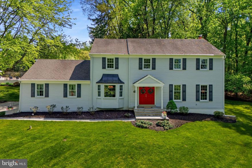 Welcome to 1089 Broadview Road in Wayne - a beautifully maintained 4-bedroom, 2.5-bath colonial tucked away at the end of a quiet cul-de-sac on a private 1-acre lot.  This exceptional home offers the perfect blend of comfort, space, and resort-style living. The stunning grounds feature mature and flowering trees, creating a serene setting highlighted by a spectacular pool with a new pump, filter, heater, and saltwater system - your own secluded oasis.  A charming flagstone walkway leads to double front doors that open into a welcoming foyer with hardwood floors that extend throughout the home.  To the right, a spacious living room is filled with natural light, while to the left, a generously sized dining room with a bay window sits conveniently adjacent to the kitchen.  The updated kitchen features white cabinetry, granite countertops, a white subway tile backsplash, under-cabinet lighting, and stainless steel appliances. The eat-in area opens via sliding doors to a rear patio - perfect for morning coffee, outdoor dining, or entertaining.  The inviting family room includes a wood-burning fireplace, built in bookshelves and an additional slider to the patio, creating seamless indoor-outdoor living. A powder room and laundry room complete the first floor.  Upstairs, you’ll find four spacious bedrooms, including a freshly painted primary suite with a newly updated bathroom and dual closets. Three additional bedrooms, a hall bath, and ample storage complete the second level.  The basement has abundant space for storage or future finishing.  Outside, the elevated pool area is truly the highlight - private, expansive, and perfect for relaxing or entertaining. Additional updates include a brand-new garage door.  Ideally located in the Upper Merion School District, this home offers convenient access to major highways, shopping, dining, and entertainment in King of Prussia and downtown Wayne.  This is more than just a home - it’s a lifestyle. Don’t miss the opportunity to make it yours.