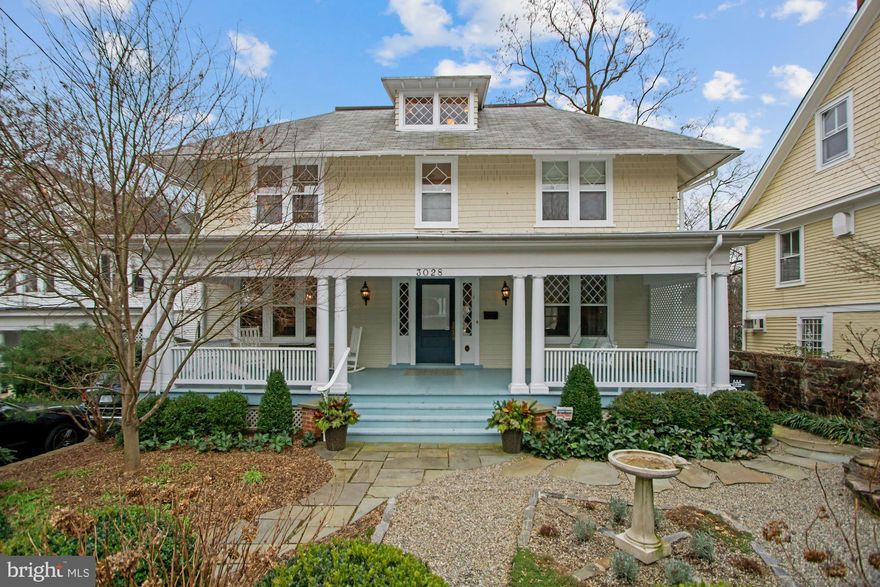 This designated historic home built in 1909 is conveniently situated on Newark Street, one of the most highly sought-after blocks in Cleveland Park. Carefully designed by leading DC architect and constructed by top quality contractor, this sunny and cheerful property is a perfect mix of classic and contemporary while boasting the highest quality finishes throughout. Fully renovated between 2011-2012, this beautiful Craftsman detached home leaves nothing to be desired. Main Level features expansive Living Room with bay windows and fireplace, elegant Dining Room with fireplace, Chef’s Kitchen with top quality stainless steel appliances, pantry, and built-ins, and Powder Room. Upper Level features a grand Owner Bedroom with 2 walk-in Closets, and en-suite Bath with separate tub, shower and water closet, Bedroom #2 with en-suite Bath, and spacious Study/Bedroom #3 with its own balcony, and Hall Full Bath. Lower Level includes spacious Family Room with built-in cabinets and Kitchen with fridge, private Office, light-filled Bedroom #4 with designated Hall Full Bath, Laundry Room and plenty of storage space. Complete with fabulous outdoor living and entertaining space including the gracious Front Porch and rear Main/Lower Level Decks and Patio, all of which enjoy first rate outdoor landscaping, well-done lighting, and full audio and visual system inside and out. Includes 2-car Off Street Parking.