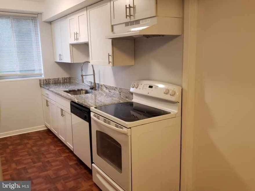 Spacious ground floor condo has separate dining room, master bedroom with master bath and walk in closet. New kitchen cabinets, granite countertop, new washer & dryer.  Light fixtures in every room. Private patio. Community pool.  Condo fee includes gas, heat and water.  Ready to move in .  Owner financing is available with 20% down payment. . Also available for rent