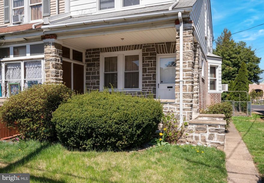Charming stone-front twin with inviting open front porch, perfectly blending classic character with modern touches. This spacious home features 3 generously sized bedrooms and BEAUTIFUL hardwood flooring and high ceilings throughout the first floor. The large living room is filled with natural light and boasts a deep window sill.  A bright dining room with three oversized windows flows into the eat-in kitchen, which showcases granite countertops, wood cabinetry, gas cooking, recessed lighting, and a double window above the sink overlooking the fenced rear yard. Upstairs offers three comfortable bedrooms and a ceramic tile hall bath with a tub/shower combo and linen closet. The basement includes both finished and unfinished areas, two separate storage areas, a laundry area with utility sink, and exit door for easy access to the backyard. Just steps away from Acme, ShopRite, public transportation (train and bus) to Center City Philadelphia, and favorite local spots like the Quaker Diner—this home offers space, style, and unbeatable convenience!