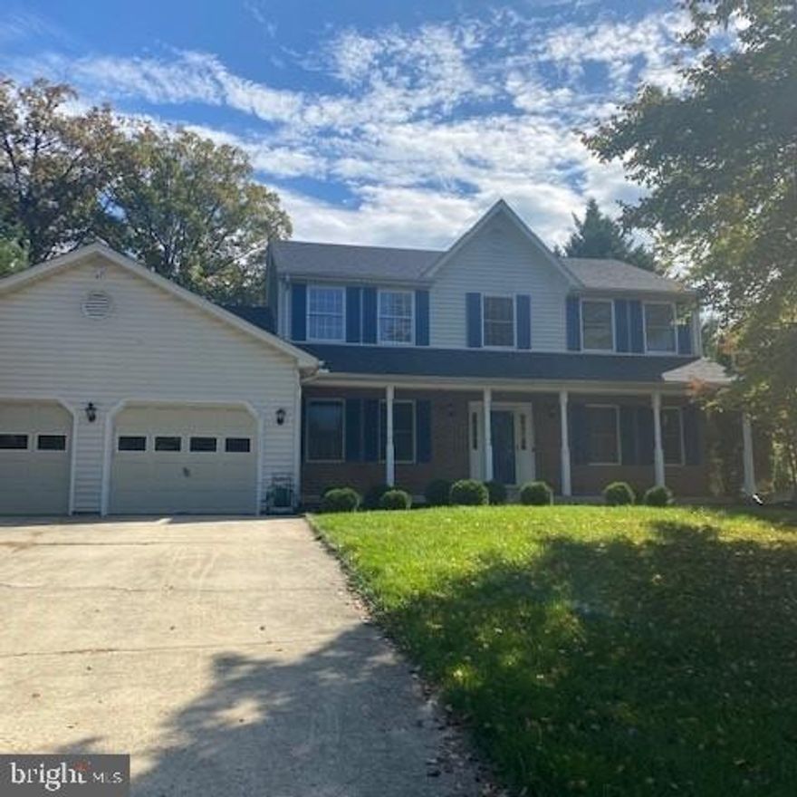 Classic center hall colonial located in this quiet neighborhood. Surrounded by trees, caldesac streets and perfect for commutes in all direction. One of the most affordable areas this side of the Potomac River! From Indian Head Naval Ordinance, Pax River, JB Andrews or Capitol Hill, have piece of mind you've picked the best home for the money. Many and exciting updates are just being completed and showings will begin very soon. Open spacious first floor with quality appliances, fireplace, screened in rear porch and decking. Enjoy the wonderfully lush yard with landscaping, lawn sprinkler system, shaded privacy,  and play areas.