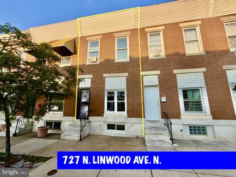 Townhouse For Sale - 727 N Linwood Avenue<br/> BALTIMORE, MD 21205