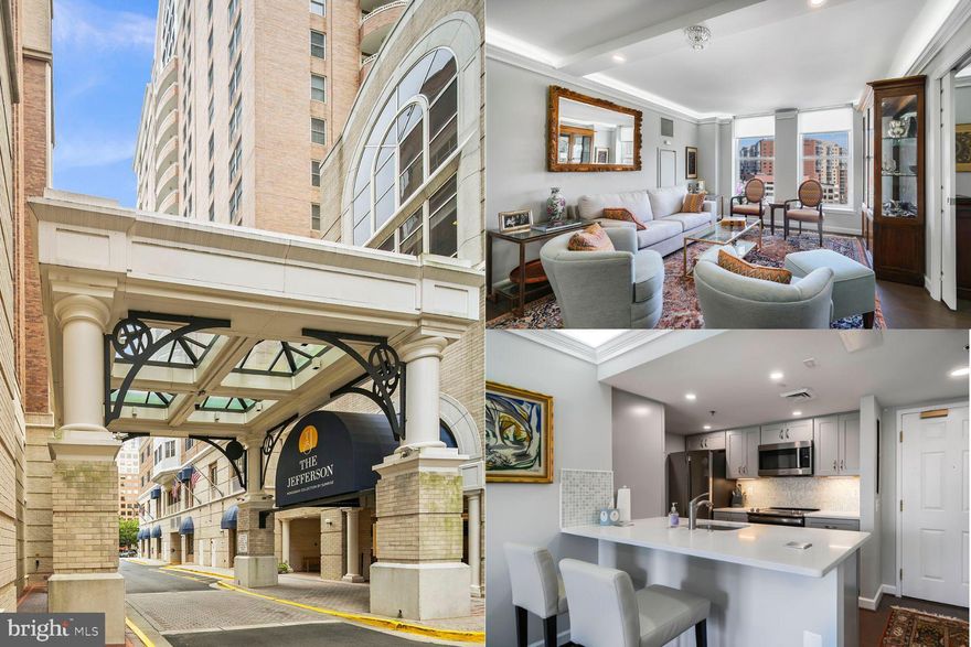 The Jefferson a Monogram Collection property from Sunrise Senior Living) was proudly voted "Best Senior Living Community" by Arlington Magazine readers in the 2023 "Best of Arlington" survey. The Jefferson, which is an independent and active senior community, is located in the heart of Arlington's Ballston neighborhood. When you arrive, you will feel like you have entered a luxury hotel. The Jefferson boasts in-house dining, housekeeping, transportation, pool/spa, fitness room, and other generous amenities in an urban setting with a walkability score of 97. The Jefferson is a 55+ community with a non-optional monthly fee that includes all amenities. The monthly fee for this unit is $5342.00/month plus a condo fee of $401.00/month. Enjoy your own piece of the Ballston skyline with this condominium which is the Harrison floor plan offering 2 bedrooms, 2 bathrooms. Beautiful 20th-story views.