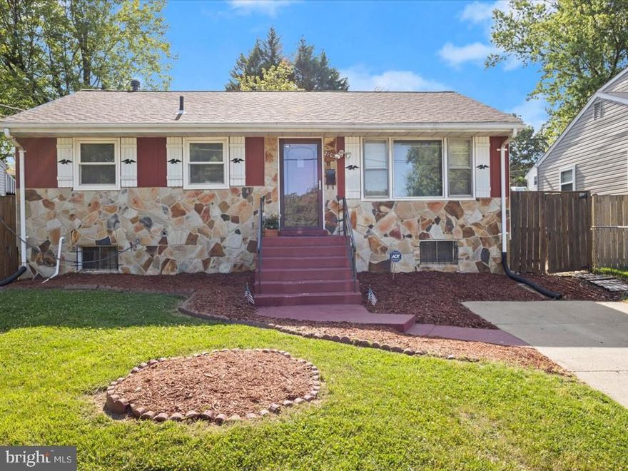 Get ready to move in to this 2 level 3 bedroom single family home!  With its inviting manicured lawn you will have your very own driveway.  As you enter the home you will notice new flooring that was done in the sunlit living room.  Next to the living room is the kitchen with enough space for an eating area.  There are three bedrooms on the main floor with new flooring in the full bathroom.  Heading downstairs to the lower level is an open area, great for entertaining plus a den to make as an office, extra bedroom, storage or however you like.  A spacious full bath is also on the lower level with a walk-in laundry room.  Let’s not forget the spacious backyard with your very own pear tree.  Roof and HVAC unit are all less than five years old.  Seller is offering home warranty to the buyer at closing.  Close to two metros: Landover and Cheverly stations, minutes to DC, Woodmore Town Center and 495!