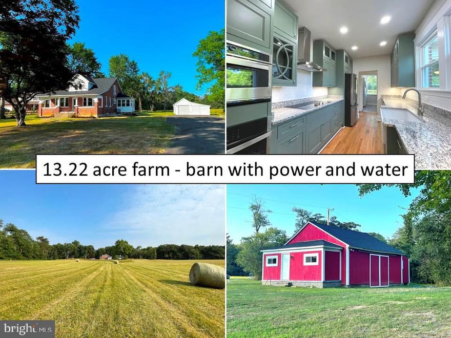 Seller offering $10,000 to buyer to put towards closing costs or loan interest rate buy down… you choose!  Newly renovated 4BR 2.5FB, 3 level home located on a 13.22 acre farm with a detached garage and outbuilding/barn in Western Charles County, Maryland.  The restoration transformed this home into a modern luxury custom home, yet kept the charm of the original home by saving the original overall architecture and main level hardwood floors, doors and trim.  Renovation upgrades included new 2 zone HVAC systems and duct work, windows, exterior doors, roof shingles, electrical and plumbing upgrades, kitchen and bathrooms as well as maintenance free vinyl siding in the areas which are not brick.  The stunning custom kitchen offers StarMark brand soft close cabinets, granite counter tops, a large deep farm sink, custom back splash, under counter lighting and stainless steel appliances.  The laundry/pantry room has matching cabinets and granite counter tops to the kitchen as well as a stacked front loading washer and dryer. The sun room off of the kitchen has spectacular views overlooking the farm and fields.  There is also a huge front covered porch if you prefer to relax outdoors.  Also on the main level are the living room with French doors leading into the dining room, 2 bedrooms and a full bath. The upper level has an additional 2 bedrooms and a full bath featuring a double sink vanity and a separate makeup vanity. The partially finished basement has several storage areas, half bath, mechanical area, utility sink and walk-up exterior stairs.  The detached 1 car garage offers a large enclosed storage area. The wide parking driveway area offers three wide parking with a two car wide turn around area. The renovated approx 41' x 26' outbuilding/barn has its own deep well, 200A metered power and a driveway separate from the house. In addition to the main room/lounge in the outbuilding/barn, there are two additional rooms that could be for storage, tack, feed, tools, office, break room or whatever best fits your needs as well as a heated utility room. The majority of the farm is mostly flat crop field with a wooded back corner, which could potentially be an area for riding trails.<br><br> The property is located very close to several parks in the area which offer equestrian riding trail options.  Also very close are public boat ramps and premier Bass fishing. If the outbuilding draws to you as your racing headquarters, MIR/Potomac Speedway/Budds Creek are just a half hour away. From the farm its only a short drive to the Indian Head Naval Support Facility and the Stump Neck Annex, and an easy commute to Dahlgren, Washington, DC, or the Alexandria area. Come and experience this quiet escape on your own country farm in this amazing renovated property where you can get away from the bustle of life while caring for and training your horses, or farming, or just relaxing on your own land. Come and experience the charm this farm has to offer and you won't want to leave!