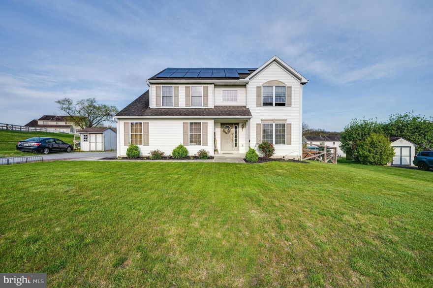 Price changed to reflect a seller credit for future removal storage and replacement of solar panels if the roof should need to be repaired /replaced. 

 Wake up to birds singing everyday! 1st and 2nd floor Master Suites! Solar Panels! Partially finished basement! Tulpehocken Schools! This spacious home in The Meadows at Heidelberg offers 4 bedrooms and 3.5 bathrooms, has an open floor plan with ample natural light and stunning views from the deck. The first floor boasts a cathedral-ceilinged master suite, first floor laundry, 28 handle kitchen with granite countertops and a vaulted ceiling in the living room, allowing for an open feel and additional natural light. Upstairs, a second master suite features a walk in shower, whirlpool tub, double vanities, and walk-in closet. Two additional bedrooms and a full bath complete the upstairs. The partially finished basement contains a recreation area and an additional room with a walk-in closet and potential full bath that could serve as a 5th bedroom. The home offers abundant space and convenience. From the smart recessed, color changing lights that link to Alexa and sync to music, to the under cabinet vacuum system in the kitchen. Solar panels offer a huge savings on the cost of electric. A large fenced in pet friendly, back yard allows plenty of space for the kids to run and a separate space for the four legged kids to run too! New Furnace, New water Heater, New AC unit! Schedule your showing today!