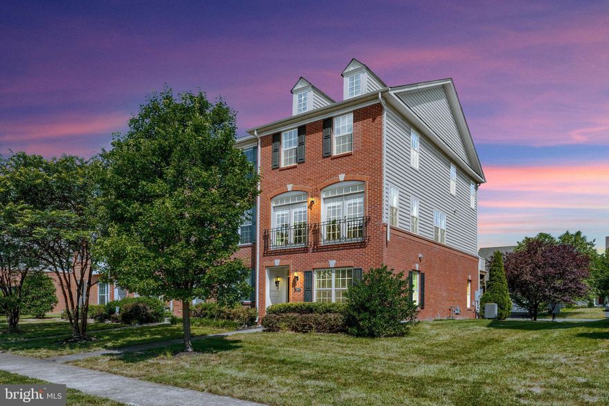 Tenant Occupied, Available 9/1. Must see Brick Front Luxurious and Spacious End Unit Town Home built by Toll Brothers. * House features Hardwood floors and Upgrades Throughout:*(LL) Main Floor office/bedroom has own full bath and closet.*Beautiful Kit w/Breakfast Rm, Granite Counters, Center Island, Tile Backslash, Pantry, and ,Stainless Appliances.*Desirable Open Floor plan in the Dining/living - Great for entertaining * Balcony entrance from the breakfast area completing the entertaining capabilities of this home. * Vaulted ceilings through out all three bedrooms on the 3rd fl w Easy access to the third level laundry.* Master BR has private BA w/ dual sinks and walk in closet*Home is walking distance from clubhouse, community pool, parks, and tennis courts.
