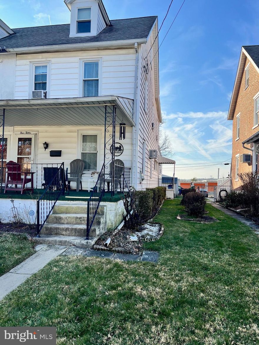 Here’s your chance to live right in the Borough of Kennett Square.  This two-story twin is located in the southwest quadrant and is a short walk to the center of town with its great restaurants and fabulous new library.   Built in 1903, the home has 4 bedrooms and 3 full baths.  The front porch invites you to enter into an open living room/dining room space.  The kitchen has retro-pine cabinets and red linoleum countertops.   The back bedroom has its own full bath and handicapped accessible side entrance. Upstairs are three bedrooms and common hallway bath.   The finished attic can be used as an additional bedroom or private den.  The basement is full and has its own entrance. The backyard has been nicely maintained and leads to a two-car garage and large shed. Updates to the roof (2006) and windows (2020).