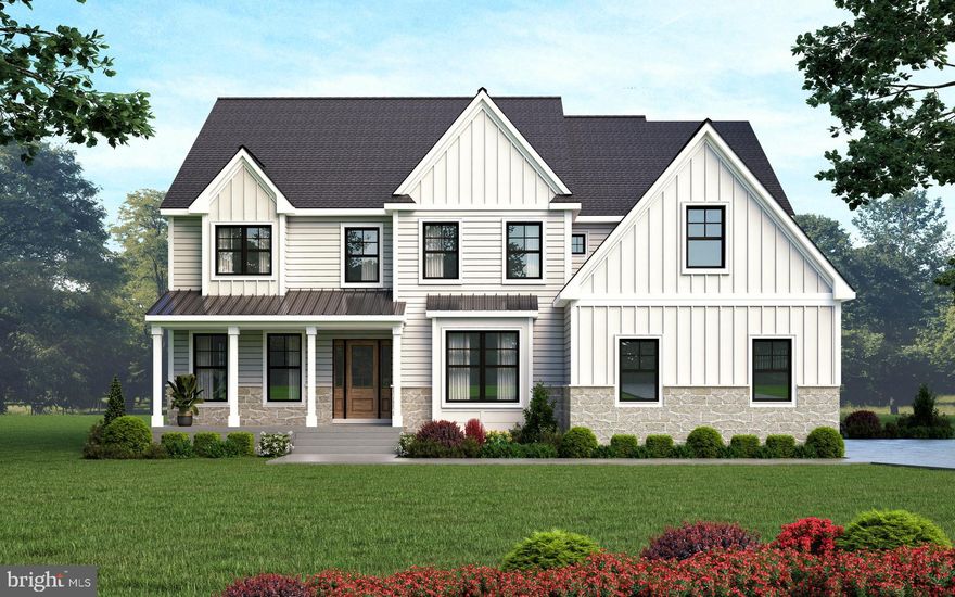 Welcome to 409 W. Butler Pike with expected delivery Fall 2025. A stunning, custom-built home with professionally designed luxury living space, including 4 Bedrooms, 3 full baths, 2 half baths and an oversized three car garage. Located in the sought after Colonial School District this home is designed for modern living and situated on a beautiful full acre lot featuring mature trees and a flat back yard. Designed by R.A. Hoffman Architects and built by Blundin Builders with Parec Properties, the attention to detail in planning and execution will truly set this home apart. Just minutes from the heart of Ambler, the location offers easy access to a vibrant and charming small-town center.
Enter from the covered front porch through to the two-story foyer where you’ll find a private study with French doors to your left, perfect for working from home, and dining room to your right. Following along the main hall you pass an elegant staircase on your right, finished with white oak treads and custom newel posts, tucked away to your left is the formal powder room and coat closet.
The heart of the home is found at the rear, where the entry hall opens into a spacious family room and eat in kitchen that flow together seamlessly. Framed by expansive windows that flood the space with natural light, the kitchen is a true showpiece. Thoughtfully designed by a professional interior designer to combine function and style, it features a dramatic range wall with a GE Café gas cooktop, an oversized custom hood, double ovens, and a backsplash that goes all the way to the ceiling on three walls. The GE Café appliance package is seamlessly integrated in custom cabinetry. Warm wood lower cabinets are paired with crisp white uppers creating a timeless and updated look. An oversized island with seating provides the perfect gathering space, while a dedicated coffee bar, open wood accent shelving, and gleaming quartz countertops complete the space. Connecting the kitchen to your dining room for effortless entertaining, is an expansive butler's pantry featuring more custom cabinetry, quartz counters, a bar sink, and a built-in beverage fridge. Or dine alfresco, stepping outside onto your Trex composite deck—an ideal setting for warm-weather get-togethers or simply relaxing and enjoying the view. Rounding out the first floor and situated just off the kitchen is a convenient family entrance/ mud-room, complete with another half bath, walk-in pantry and custom built-in cubbies and hooks — providing the perfect drop zone for everyday organization just off the garage.
Ascending the staircase, you’ll find a spacious primary suite featuring a dramatic volume ceiling and two generously sized walk-in closets with custom closet organization systems. The luxurious primary bathroom offers a serene retreat, complete with a soaking tub, a large spa-style shower, and custom dual vanity for a truly elevated experience. Bedroom 2 offers the privacy of its own en-suite full bathroom with a tiled shower and custom vanity. Bedrooms 3 and 4 each feature walk-in closets and share a well-appointed Jack-and-Jill bathroom. Also on the second floor is a convenient laundry room, complete with a utility sink, built-in cabinetry, a folding area, and a storage closet—designed for maximum functionality.
Additional highlights include black Andersen windows, Hardie Plank siding with board and batten accents, a 25-year architectural shingle roof, and upgraded standing seam metal roofs on the front and side porches. Inside, custom lighting, designer-selected plumbing fixtures and upgraded tile selection layouts add a refined touch throughout. A high-efficiency, dual-zone HVAC system ensures year-round comfort. These carefully curated finishes and systems reflect a level of quality and sophistication far beyond typical “builder-grade” home.