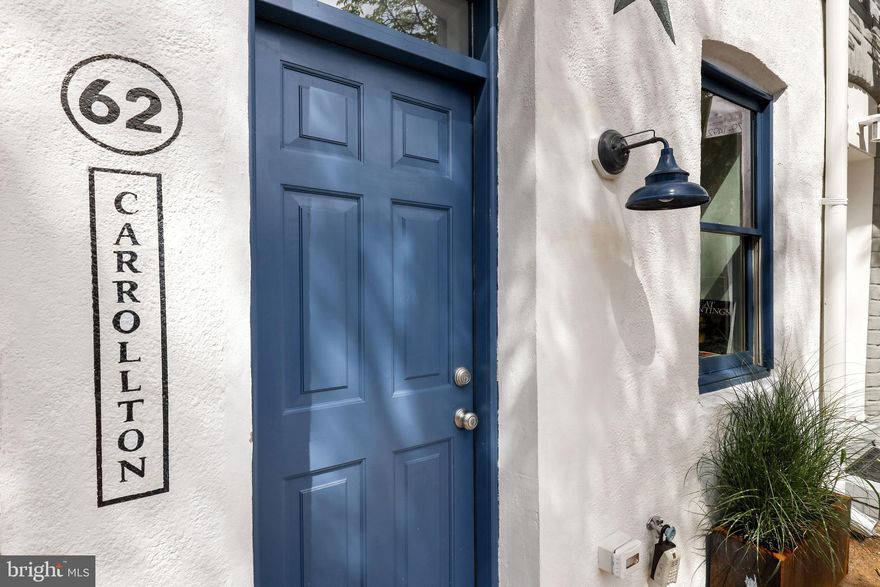 Another Hollins Market artistic renovation by a well known local developer. Not your typical cookie cutter renovation. 1100sq ft on three spacious levels with 2 Bedrooms plus a den/office and 2 Full Baths. The main level has a generous open floor plan with living room, dining room and modern cooks kitchen with stainless steel appliances with Quartz countertops overlooking a private deck and fully fenced rear garden with roses. The second floor has one bedroom, full bath with shower and a separate office/den. The third floor has one bedroom with cathedral ceiling, walk-in closet with washer, dryer and a full bath with tub. There is a full basement perfect for storage. All work has been permitted and inspected by Baltimore City. New electric system, panel, breakers, New all electric high efficiency ac/heat system and ductwork,, New plumbing system and fixtures, New historically correct windows and doors, New locks, New insulation, New drywall and paint, New wide plank white oak flooring on all 3 floors, Dimmable LED lighting and more! Come find out why so many people love to call Hollins Market home. Enjoy many local eateries and landmarks including the new Hollins Market, Zella Pizza and Juice Lab. Super convenient location to U of Maryland, MARC Train to DC, 95 & BW Parkway. Ask listing agent about Vacant to Value Baltimore City $10k grant and U of Maryland Live Near Your Work Grant for $16k.