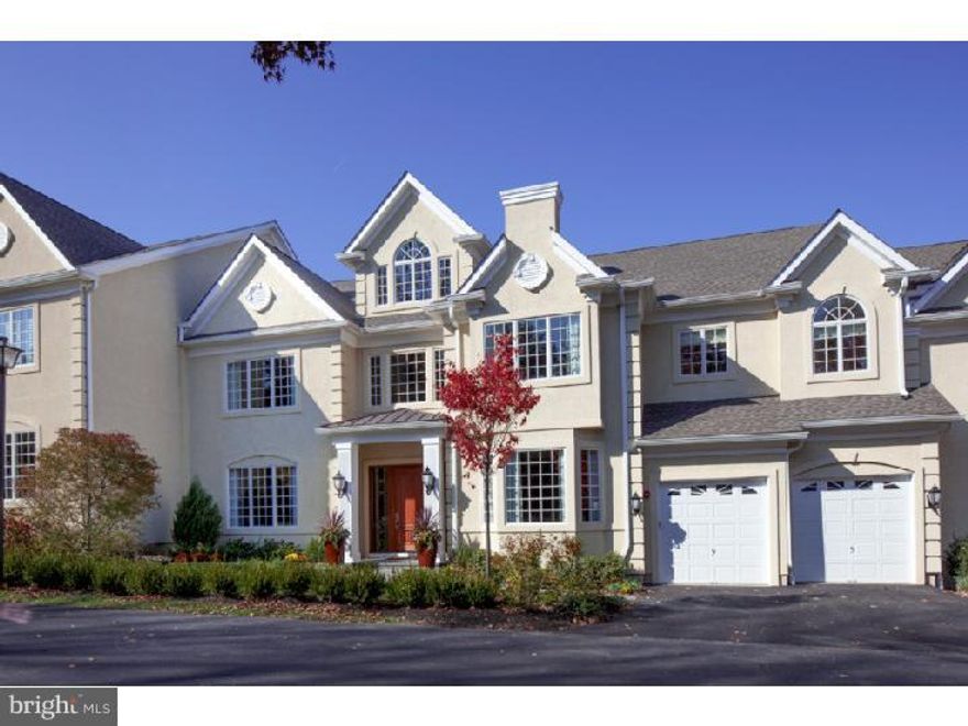 This dazzling custom home, meticulously handcrafted by Orleans Development, was awarded the Philadelphia Magazine Design Home of 2013.  Grand scaled living & entertaining spaces include a dramatic three-story Reception Hall with architecturally significant staircase, formal Living Room with spectacular home bar, elegant Dining Room, stunning chef's Gourmet Kitchen, Breakfast Room, dramatic two-story Family Room & handsome Library.  The second floor is highlighted by an expansive Master Suite with luxurious His & Her Baths, fireplace & Sitting Room.  A Bedroom Suite, Exercise Room and abundant storage is found on the third floor.  Designed for relaxation & comfort, the walk-up Lower Level has nearly 2,000 square feet and features a Recreation Room, large wine cellar & abundant storage.  An elevator services all four levels.  The expanded Trex Deck overlooks lush grounds that include a gas fire pit.