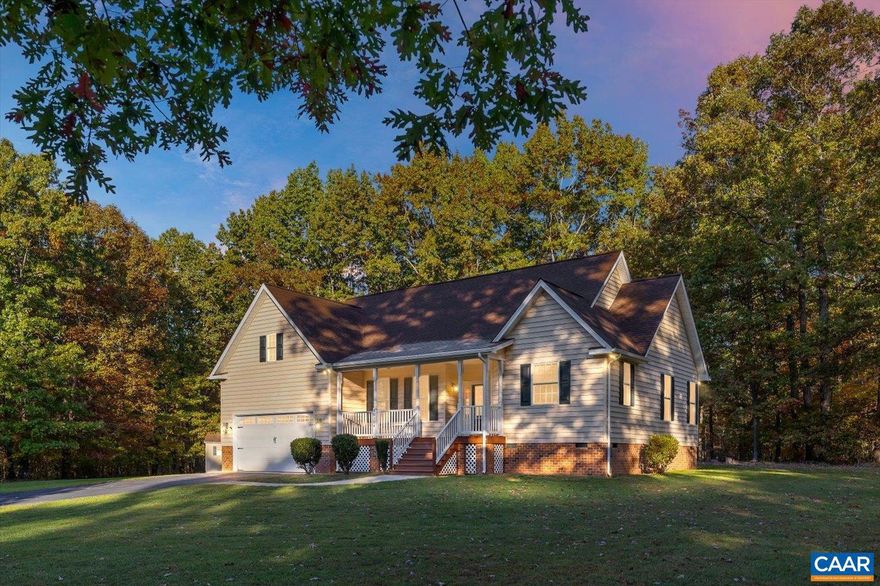 This beautiful, single-level home with a split-bedroom design offers 3 bedrooms, 2 full baths. At the heart of the home, you'll find a work-efficient kitchen, living room, breakfast nook, & dining area. Vaulted ceilings & ample windows provide natural light, showcasing the rich cherry wood floors throughout most of the home, complemented by ceramic tile in the kitchen. The primary suite features tray ceilings, an attached bath with a jetted tub & shower + a private entrance to the covered rear porch?perfect for relaxing or entertaining. Generously sized guest bedrooms offer comfort & space. A finished room over the attached garage provides versatile flex space, ideal for a family room, home office, exercise area, or hobby room. Nestled on a level corner lot with a blend of open & wooded areas, this property is conveniently located between Orange & Gordonsville, with easy access to Lake Anna, Culpeper, Charlottesville or Fredericksburg. Enjoy high-speed Fiberlync internet for effortless remote work. Heat pump just replaced Aug.'24. Non-HOA w/minimal restrictions.,Cherry Cabinets,Formica Counter,Fireplace in Living Room