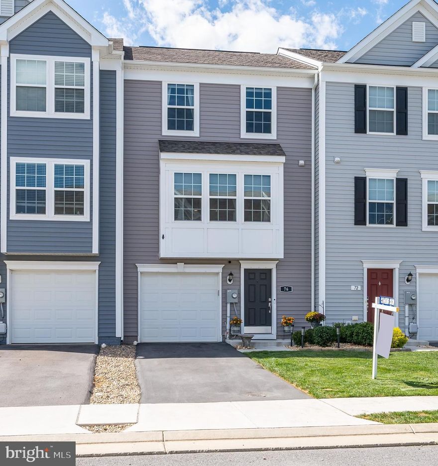 Why wait for a "to be built home" when you can take advantage of today's interest rates and grab this well maintained three year young townhome!  This home has everything you might need: a one-car garage, three bedrooms,  2 and a half baths, three finished levels all with a bump out; and the best part  is that it is nestled in the charming neighborhood of Briar Run Estates.  

The main level is fully finished and provides a  perfect place for additional recreational space thanks to the eight foot  structural extension which also provides for a sunroom off the kitchen on the second level. Step outside from from your recreation room and it's a blank slate.  Create your own urban oasis right outside your door!  Upstairs, the kitchen includes an island  with room to sit and grab a snack while chatting with the cook or adjacent dining area for a proper sit down meal or lounge in the sunroom instead.  The kitchen flows effortlessly into a spacious living room complete with a half bath for convenience, a box bay window and a lovely built in fireplace perfect for relaxation and entertainment.  

The primary bedroom,  nestled in the back , benefits from the same eight-foot extension on the first two levels, resulting in an expansive bedroom area and a generous walk-in closet with built ins that the organizational guru in your house is going to love!

The location can't be beat, with numerous shops, restaurants, a grocery store, and a delightful tot lot all within a short 2-minute drive or a leisurely 10-minute stroll.