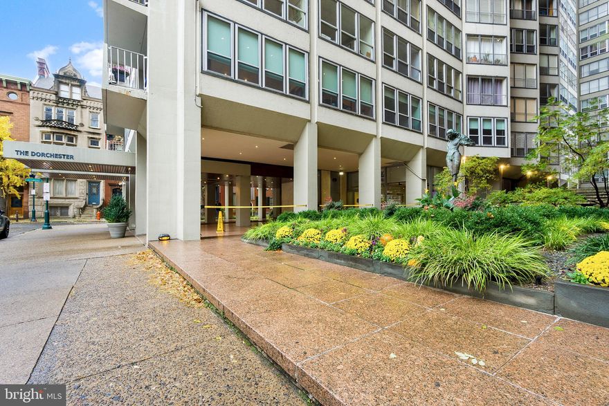 Completely renovated two bedroom plus den home (formerly three bedrooms) in The Dorchester not only on Rittenhouse Square but overlooking Rittenhouse Square and the dramatic center city skyline as well. This home has upgraded flooring, an expanded and an open kitchen with granite counters and stainless appliances, leading to the dining area which overlooks the park.  The large living room (now expanded into the former third bedroom) has a terrace on Rittenhouse Square.  The main bedroom has an ensuite bathroom with custom tile and a stall shower and the additional bedroom is across from the second bathroom has also been completely re-done.  This home has it's own washer/dryer.  The rent includes all utilities with the exception of the mandatory monthly internet/cable fee which is $58 per month.  At the signing of the lease, tenants are required to pay the first mont's rent plus two month's security.