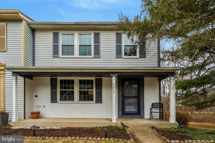 Located at the end of the street, adjacent to common area, this spacious Front Porch End Unit offers the convenience of your own driveway!  Three levels - Cozy living room with built in shelving, separate Dining Room, Spacious kitchen with pantry and coffee bar, Three Bedrooms, Primary BR w/Private Bath & WIC. The lower level offers a walk-out and full-sized windows, a Fireplace with a Brick Wall surround, Half Bath and a large storage area with room for a den, Washer/Dryer & Utility Sink. Private fenced in yard surrounded by trees/common area. Newer upgrades include Double hung windows, LVP flooring, Kitchen Cabinets, Bathroom tile, and a backyard privacy fence.