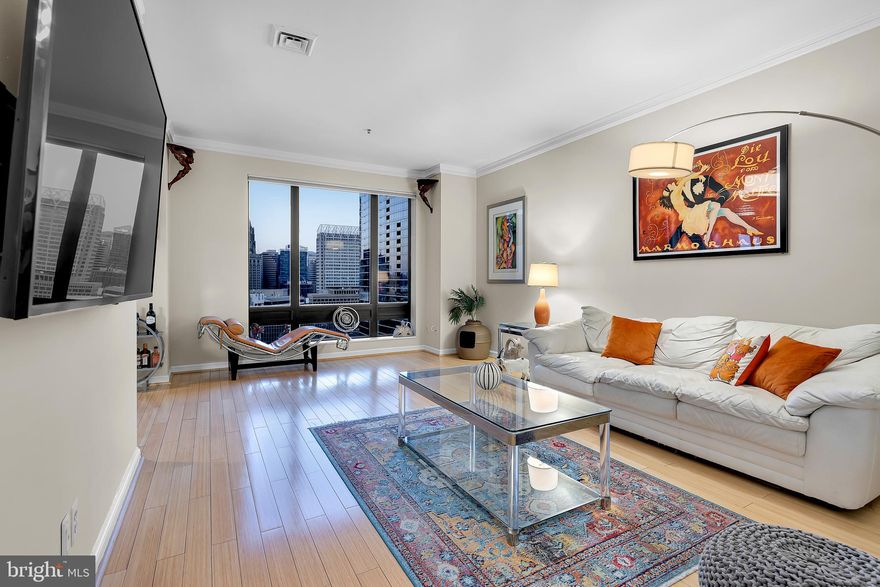 Welcome to the Towers of Harbor Court, a stylish, welcoming oasis in the heart of Charm City. Enjoy sought-after convenience to the best Charm City has to offer, in a hospitality-rich and luxurious setting tucked away from the bustle of modern life. This one bedroom condominium boasts one full bathroom and one half bathroom, a modern open floorplan, and a chef's kitchen with granite countertops and new high-quality appliances, including a Samsung refrigerator, Whirlpool oven, GE microwave and KitchenAid dishwasher. The front loading LG washer and dryer are also new, along with the HVAC system, which was replaced in summer 2020. The primary bedroom features two large closets and access to the spacious primary bath, complete with a large tub shower. Dramatic windows capture breathtaking sunrises and sunsets, and panoramic views of the iconic Baltimore skyline, the Inner Harbor, Federal Hill, the Ravens and Orioles stadiums, and sights and sounds of the city’s dynamic downtown neighborhoods. Amenities include a uniformed doorman, 24-hour manned front desk, full-time management and maintenance staff, controlled access to a secure parking garage, a furnished guest suite, and more. Take advantage of access to the adjacent to the Royal Sonesta Harbor Court hotel and its top-rated restaurant, cocktail bar, fitness center, heated indoor pool, spa services, and even a bee apiary. Commuters and travelers alike will appreciate the proximity to major transportation hubs and quick access to I-95 and all major highways. Although, you might never want to leave!