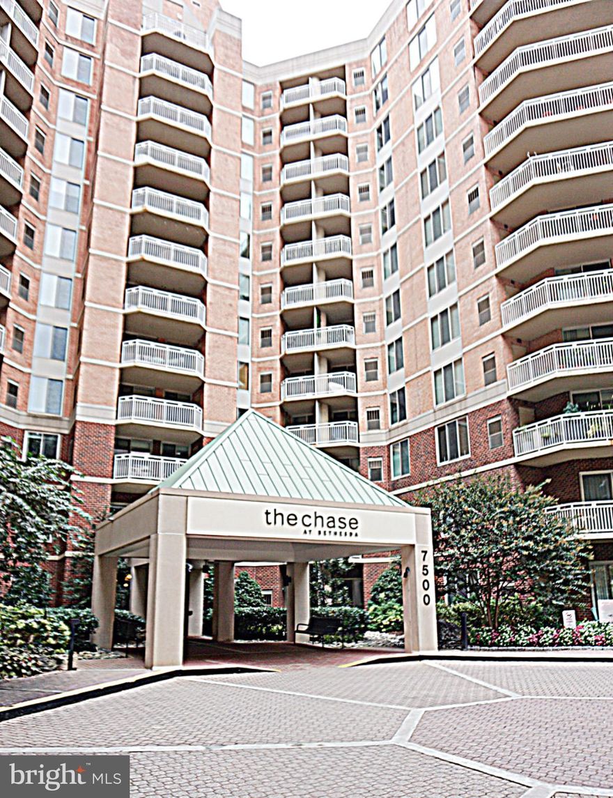 Experience modern living in this exquisite top-level unit located in the prestigious Chase at Bethesda. It offers a harmonious blend of convenience and comfort, perfect for those seeking an exclusive lifestyle. Step inside to discover an open floor plan that seamlessly integrates the living and dining areas, creating a warm and inviting atmosphere. The gourmet kitchen features upgraded countertops and stainless steel appliances, including a built-in microwave, range, refrigerator, and dishwasher. The spacious bedroom boasts an updated walk-in closet, and the bathroom features a walk-in shower. Thoughtful window treatments allow for natural light to flood the space, enhancing the overall ambiance. The balcony provides a high-level view of the city.  This unit is equipped with convenient in-unit laundry facilities, including a washer and dryer hookup, ensuring that your daily routines are as effortless as possible. As part of a high-rise building, residents enjoy the peace of mind that comes with 24-hour security, a welcoming lobby desk.  Parking is a breeze with your own space in the basement garage, providing inside access for added convenience.  It also features with funished option, ready for move-in anytime.  This is more than just a residence; it's a lifestyle choice that embodies comfort, elegance, and convenience.  Don't miss the opportunity to make it yours.