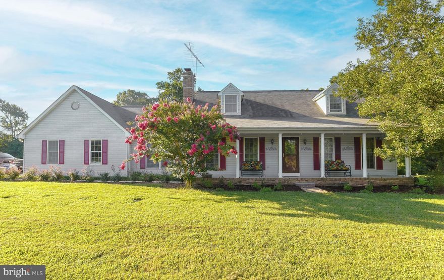 You will look forward to coming home to this beautiful house. Travel down the private drive to the 2 Story Cape Cod style home with a 1.5 acre lot surrounded by large tracts of land.  Although located in a quiet, well established neighborhood, it is just 5 minutes from Leonardtown and all the amenities and twenty five minutes from Pax River. In addition to the large front porch that overlooks the fire pit, there is a newly renovated deck that has held many  gatherings. The roof was replaced in December of 2018 and is in excellent condition. The interior boasts of many upgrades; chair rails, new paint, new granite countertop and appliances less than 2 years old. In addition, the heat pump was replaced in April 2022. So, maintenance will not be a problem. COVID got you down? Not in your new home office, with plenty of natural lighting. There is also plenty of space for your cars with an attached garage (1.5)  and two  detached car ports, to keep all your cars out of the weather. You are going to want to see this one.