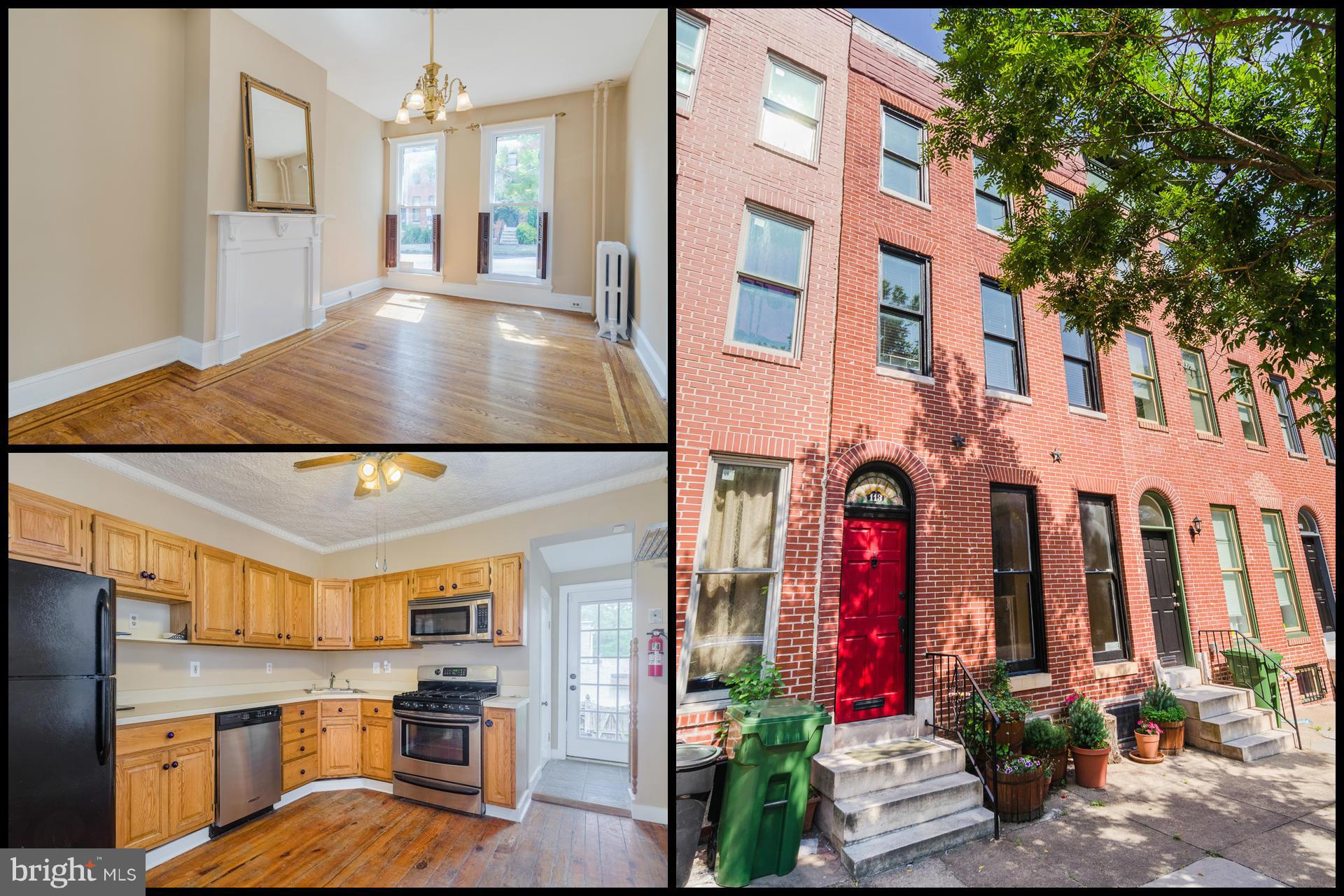 PICTURE PERFECT UNION SQUARE HOME WITH TONS OF CHARACTER AND CHARM! Hardwood floors throughout, spacious living room, separate dining room w/ wainscoting & exposed beams, updated kitchen w/ decorative fireplace, main level full bath, Master suite w/ bedroom, walk-in dressing room & full bath, & large 3rd level bedroom w/ exposed brick, built-in shelving, and garden patio! New paint throughout!