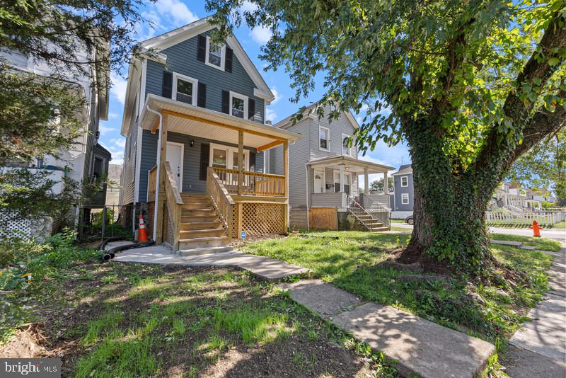 Welcome to 3819 Hayward Avenue, a porch front charmer convenient for both drivers with its easy access to Northern Parkway and 695 and for public transit commuters. The sharp exterior features new siding, a new roof, new covered porches at both the front and rear of the home and many new energy efficient windows. On the main level, the spacious open living room/dining room/kitchen provides great flow for entertaining family and friends. There is also a a full bath on the main level.
Upstairs you will find 5 additional bedrooms, all generously sized, as well as two full baths. The large back yard includes a parking pad with space to spare for the patio of your dreams. With new HVAC, new electrical, new plumbing, new appliances and renovated spaces on all the living levels, this home is offers buyers a true value.