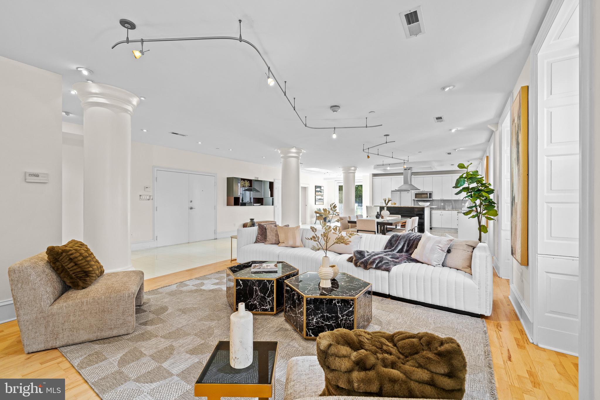 STUNNING KITCHEN RENOVATION AND BATHROOM UPDATES COMPLETED 2025.
Minutes to Rittenhouse Square, this boutique building residence encompasses an Entire FULL FLOOR with 3,000 +/- square feet of luxury living! This two unit combined condo offers a private foyer with elevator opening right into this stunning double entry door oasis. Walls of windows, cityscape views and private tree top balcony make this unit shine. East, West, North and South exposures allow for an abundance of natural light. This one of a kind property offers three very spacious bedrooms, a separate library which is the 4th bedroom and a separate office. There are two ensuite bathrooms (both updated) and two half bathrooms. The oversized primary suite is flooded with light, amazing his and hers custom walk in closets, a 4 piece renovated luxe bath, a sitting room area and a connecting private home office with great built-ins. The additional bedrooms are private, generous in size and have great closets. The 3rd bedroom could easily be an in law suite, art studio , home gym etc and has a separate, private entrance from the foyer. Additionally, there is a library just off kitchen area perfect for reading, meditating , a 2nd home office or even a 4th bedroom. (with a window ,closet & door) Wait, it gets better... this open floor plan has a gas fireplace, dining room seating for 8+ and a second seating (den) area. The renovated kitchen concept is perfect for gourmet cooking & fabulous entertaining. There is a large private storage room, and a healthy size laundry room with brand new Washer & Dryer. The location is fabulous: minutes to world class dining & luxury retail , state of the art theaters, many museums and plenty of historic sites. The condo is close to universities, U of Penn & Drexel , hospitals, 30th St & Suburban Train Stations and easily accessible to Philadelphia International Airport as well as multiple public transportation options. For your convenience, there are many available parking lots nearby, and one right next store. Seller is offering pre-paid parking for one year at a local lot. (see agent remarks for more details) This home is located in the Greenfield Catchment. Rittenhouse Square is ranked the 6th best neighborhood in North America by Places Rated Almanac. There are 175 restaurants and 199 retailers within a three block radius. Within close walking distance to the Market Street office corridor, The Avenue of the Arts and University City. 30th Street Station. Schedule a private tour today and call this H.O.M.E.