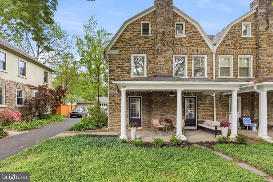 Professional photos coming soon. 

Nestled along a picturesque, tree-lined street in the highly desirable School District of Springfield Township, this timeless 1925 Wissahickon schist stone home beautifully blends classic character with thoughtful modern updates. Featuring 5 bedrooms and 2.5 updated bathrooms, this home offers warmth and charm to today’s modern lifestyle.

On the first floor, you’ll find stunning original oak hardwood floors with stunning inlay detailing. The updated kitchen features a breakfast bar leading into the sun-drenched dining room. Just off the rear entrance, a mudroom/storage area and powder room provide exceptional everyday functionality.

On the second floor you’ll find three bedrooms and a renovated full bathroom, along with plenty of closet space for storage. The third floor features two additional bedrooms, a cedar closet, and a beautifully appointed full bathroom with a stand-alone shower and a clawfoot tub.

Step outside to enjoy the covered front porch, with plenty of space for enjoying morning coffee, relaxing evenings, or connecting with neighbors in this warm and welcoming community. Majestic Linden trees line the entire block, creating an ideal outdoor environment. 

Ideally located within walking distance to the recently renovated Mermaid Park and beloved Elephant Park, plus the shops, restaurants, and grocery stores along Willow Grove Avenue, this home offers the perfect combination of neighborhood charm, convenience, and community. A rare opportunity to own a character-filled home in one of the area’s most coveted locations.