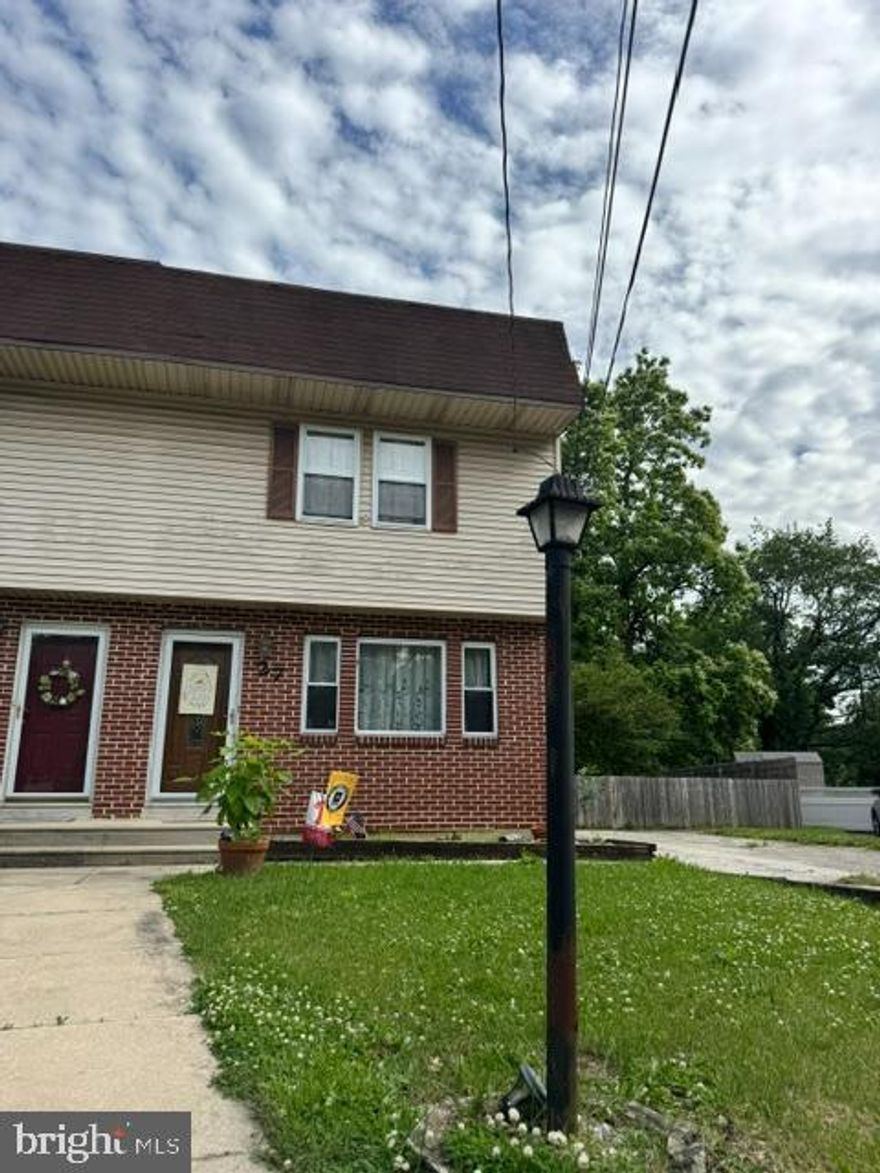 A twin home on a quiet cul-de-sac in Glenolden borough. This home is nestled in a great location within walking distance to the park & shopping. Enter to a large living room. with modern flooring. This home has a straight through layout with a dining room & eat in kitchen. The kitchen leads to the covered back deck and great yard. You have a large driveway to park & plenty of off-street parking. The basement has potential to be re-finished. The laundry is in the basement. There is a powder room in the basement. The upper-level boast three nice sized bedrooms and a full bath. Mechanicals are newer including HVAC, hot water heater, & electric. Newer electric service cable. Roof has recently been coated. Bring your idea's & finishing touches and make this property your own. The home is being offered in as-is condition.