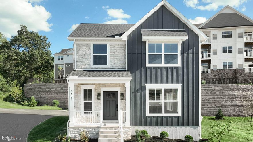 This 2-story home with a sleek profile includes a side-load garage with mudroom entry, a screened-in patio for outdoor living, and plenty of windows with mountain views. The first floor boasts 9’ ceilings and stylish vinyl plank flooring. The kitchen, featuring stainless steel appliances, attractive cabinetry, and quartz countertops with a tile backsplash, opens to the spacious dining area and sunny living room with a modern fireplace design as the focal point of the room. The 2nd floor boasts an owner’s suite with an expansive closet and private bathroom, 2 additional bedrooms, a second full bathroom, and a convenient laundry room. The community features 19 acres of green space, walkability to restaurants, community events, etc. and is convenient to Harrisburg, Hershey, and major highways. (The floor plan shown represents the standard layout for this home plan. Actual layout, features, and options may vary. Construction plans take precedence over artwork. Please see the Community Sales Manager for details.)