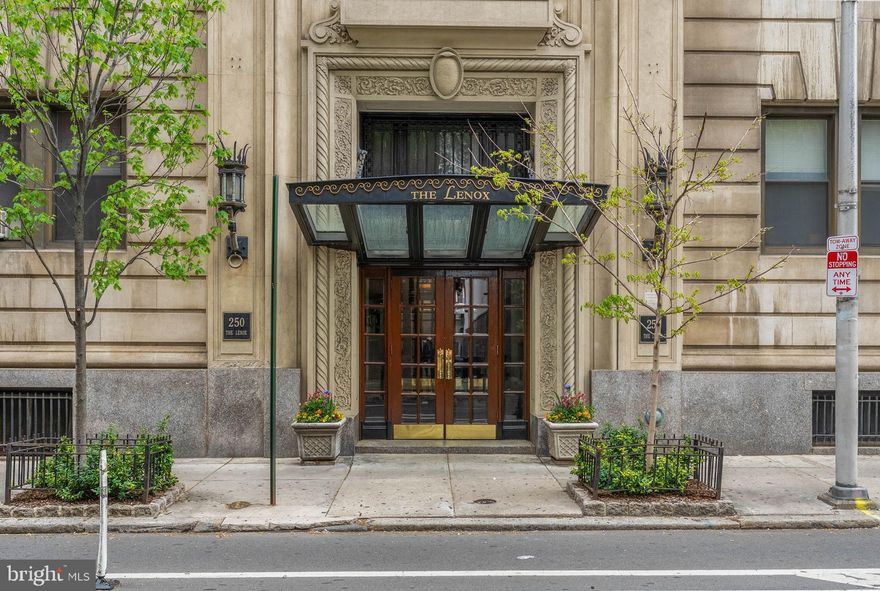 Set in the heart of idyllic Washington Sq West at the renowned Lenox building, 250 S 13th St #11E is a bright, move-in ready 1-bedroom, 1-bath condo offering a spacious, open feel with sweeping skyline views. A welcoming foyer with gleaming hardwood floors, a coat closet, and enough room for a bench and desk sets the tone as you enter. From there, the layout opens into a sunlit living room and kitchen, where tall bay windows pour in natural light, creating a comfortable place to relax and entertain. The updated kitchen is fitted with shaker cabinetry, granite countertops, stainless steel appliances including a dishwasher, and breakfast bar seating. Off the foyer, you’ll find a modern full bathroom and a large bedroom with more tall windows and a walk-in closet. The Lenox is a historic, well-maintained building known for its elegant lobby, welcome desk, elevator service, shared laundry, and a roof deck perfect for unwinding above the city. This prime Washington Sq West location earns a Walk Score of 98, placing you just steps from Broad Street, Rittenhouse Square, and Center City, with top dining along 13th Street, shopping on Walnut Street, and cultural destinations like the Kimmel Center all nearby. You’re also close to Jefferson and Pennsylvania Hospitals, City Hall, public transit, and major highways, including I-676. Schedule your tour today!