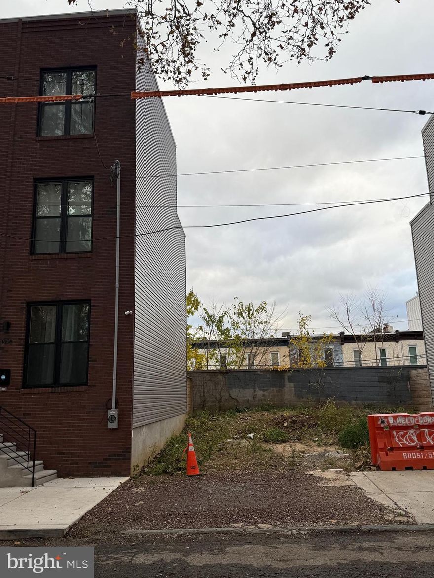 Brewerytown builder lot abutting 3 story home on desirable lot across from Athletic Square Park.   Owner is architect who is providing geotech soil report (2018) and drawings for two different designs (2017 approved by zoning and 2019 not submitted to city).  Buyer to confirm lot lines, current zoning and any variances that might be required.  Drawing for 1408 N 27th St has been provided in Documents to show what can be built.