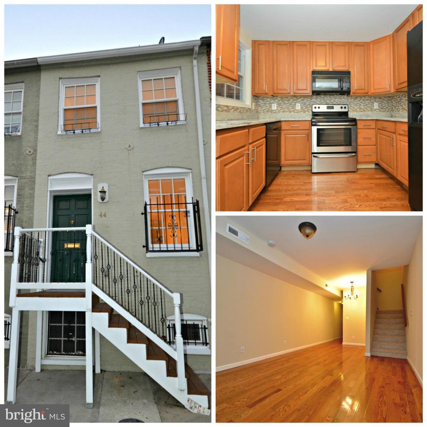 Beautifully renovated Town House with  3 bed and 2.5 bath,  block from Hollins Market.  Fresh paint , new carpet, granite top, wood floor. Rear deck and fenced yard.