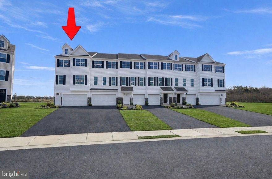 MASSEY ELITE END UNIT- 3 bedrooms, 2.5 baths, 2 car garage. Approx. 2380 SF! 12x10 Deck. This home features a Finished den, 42" cabinets in kitchen, island, stainless gas range, dishwasher, microwave, LVP flooring and recessed lighting in Kitchen. LVP floor and Tile Shower surround in master bath. 3 pc rough in walk out basement. Don't miss out on this spectacular floor plan! Builder Splits Transfer Tax. 
Beautifully appointed end unit townhome featuring 3 bedrooms, 2.5 baths, and approximately 2,380 square feet of living space. This home includes a 2-car garage and a 12x10 deck overlooking open farmland. Interior features include upgraded luxury vinyl plank flooring throughout the main level, a gourmet kitchen with granite countertops, Level 3 cabinetry, a large center island, and a gas range. The primary suite offers a spacious layout with a walk-in closet and private bath. Located in one of the community’s most desirable settings with no building in front, open space surrounding, and ample parking.